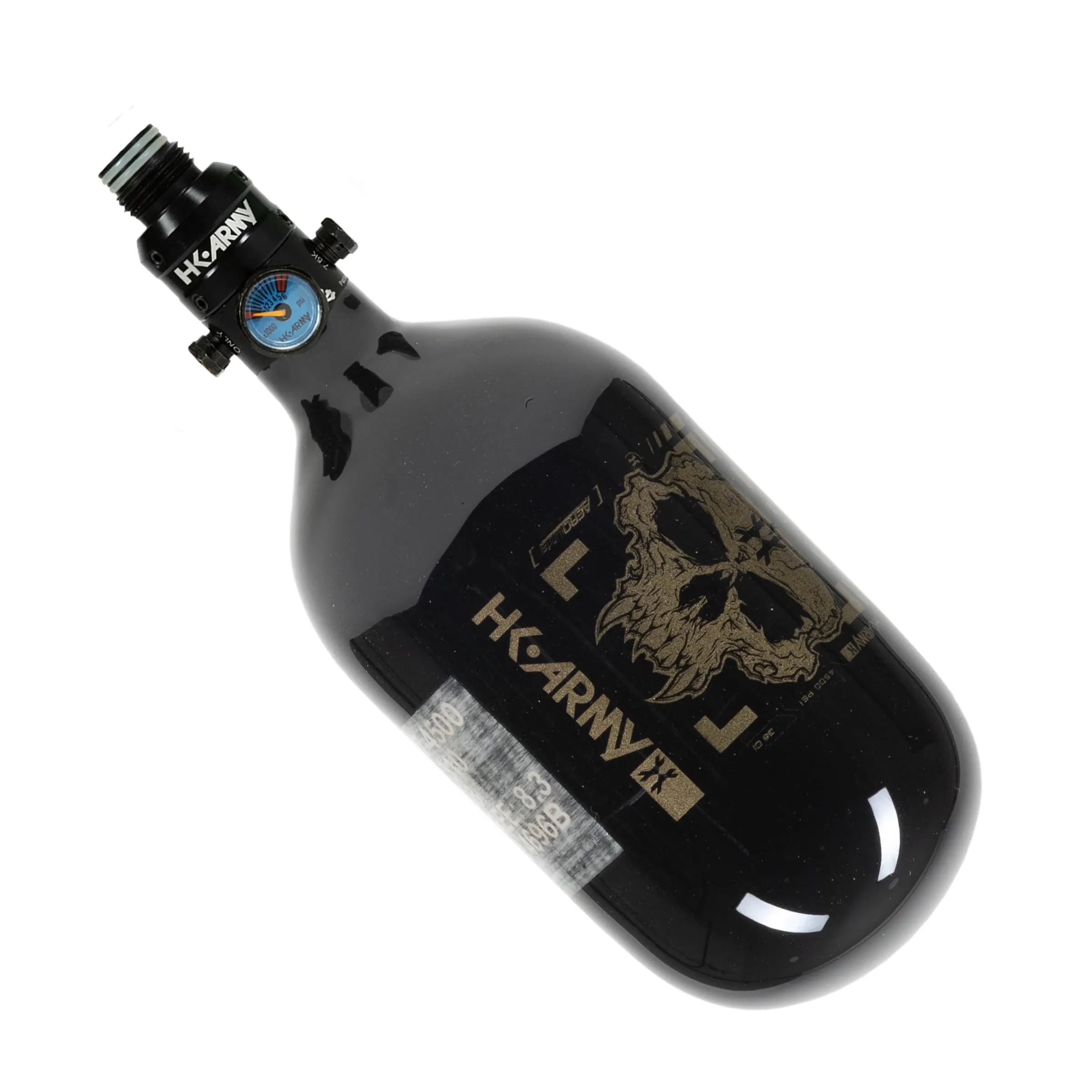 36ci / 4500psi Extra Lite Carbon Fiber Tank - PRO Reg - Doom Black/Gold