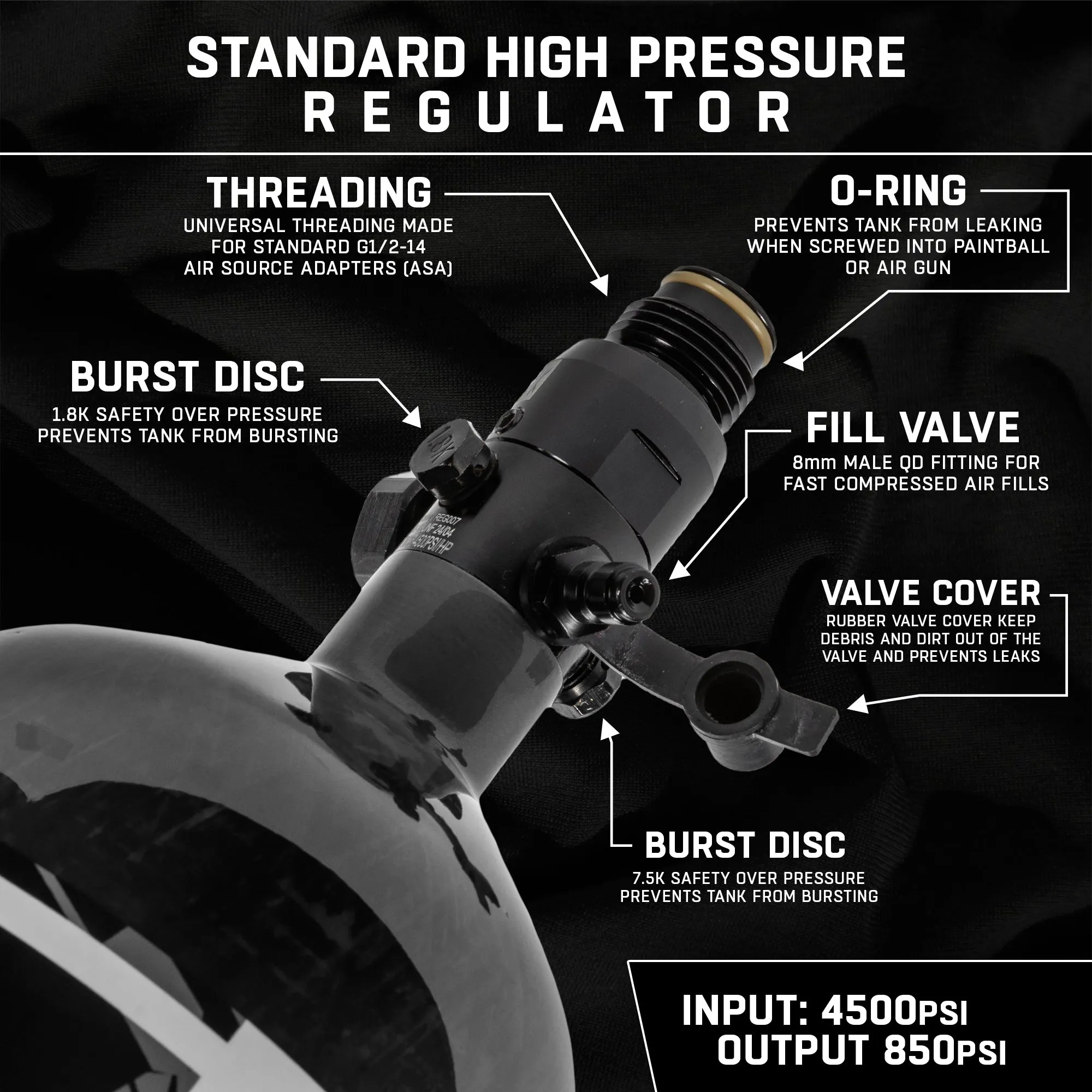 AeroLite Carbon Fiber Tank - 68ci / 4500psi  - Smoke