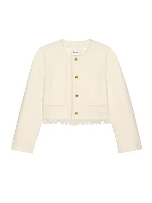 Frame The Tweed Fringe Jacket White