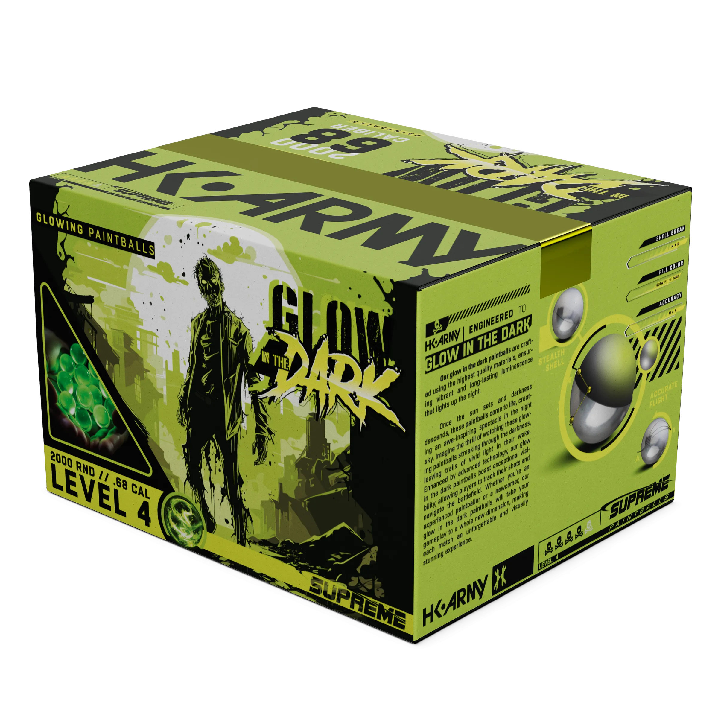 Glowball Glow-In-The-Dark Paintballs - 2000 Rounds