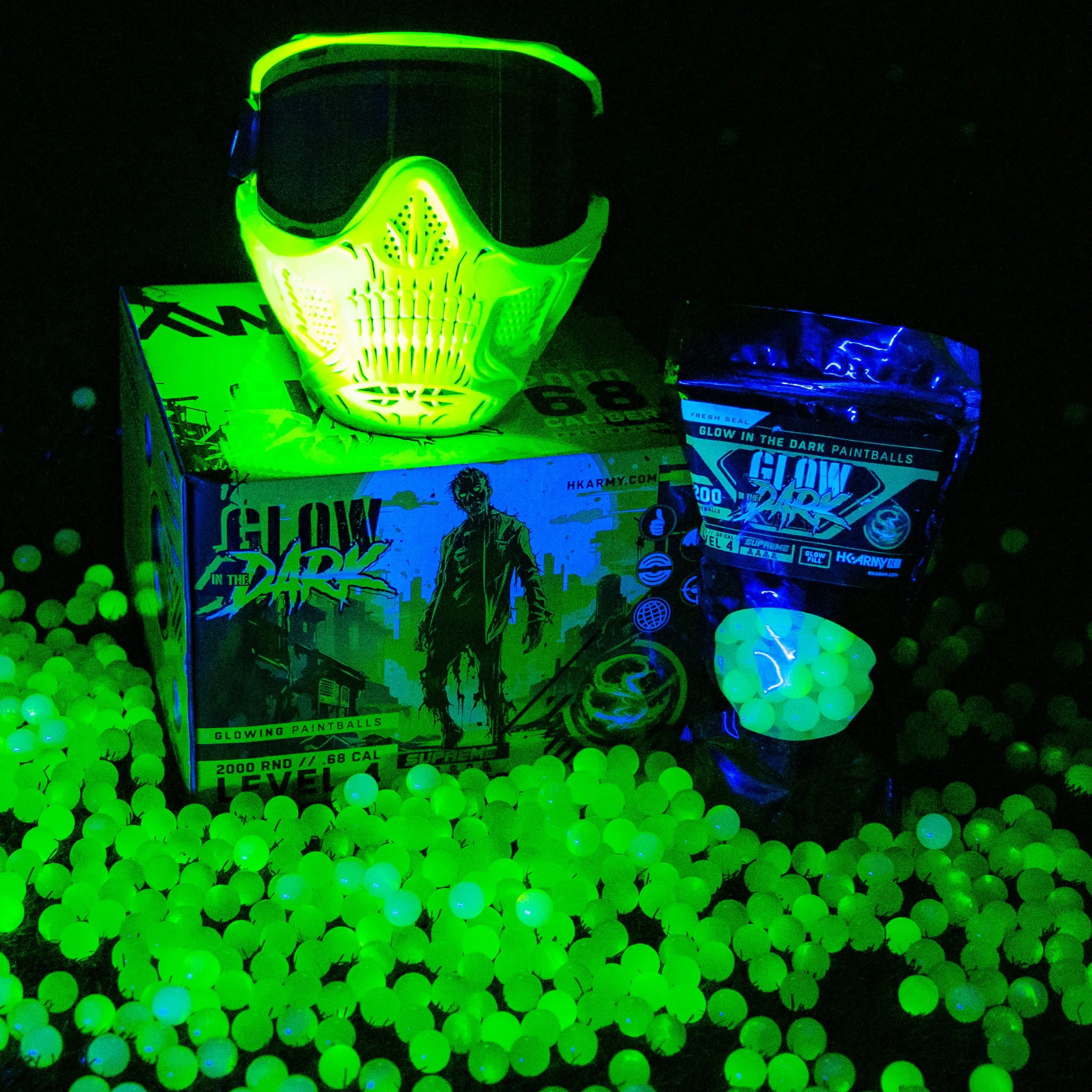 Glowball Glow-In-The-Dark Paintballs - 2000 Rounds