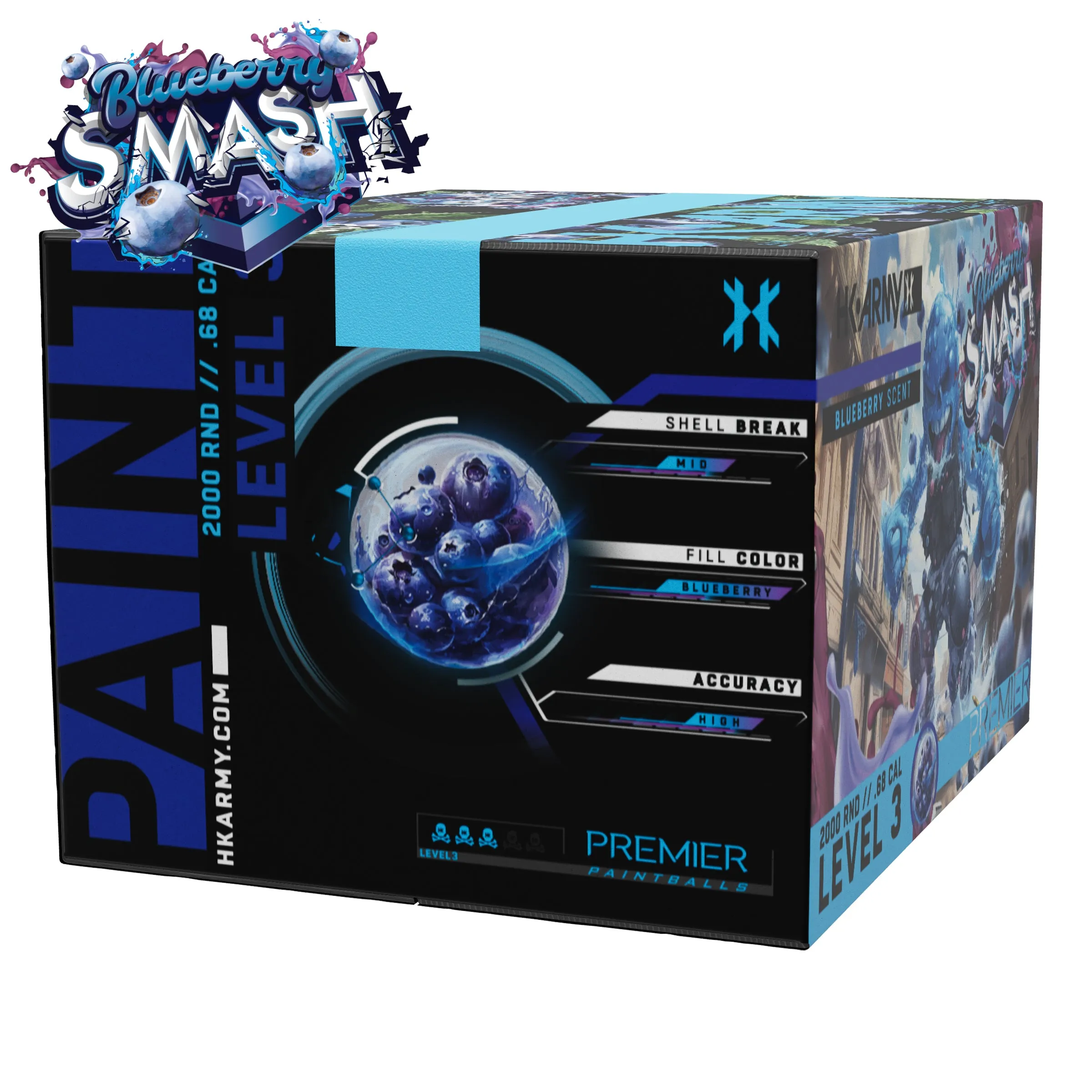 HK Army Blueberry Smash Scented Paintballs - Premier Blue Fill