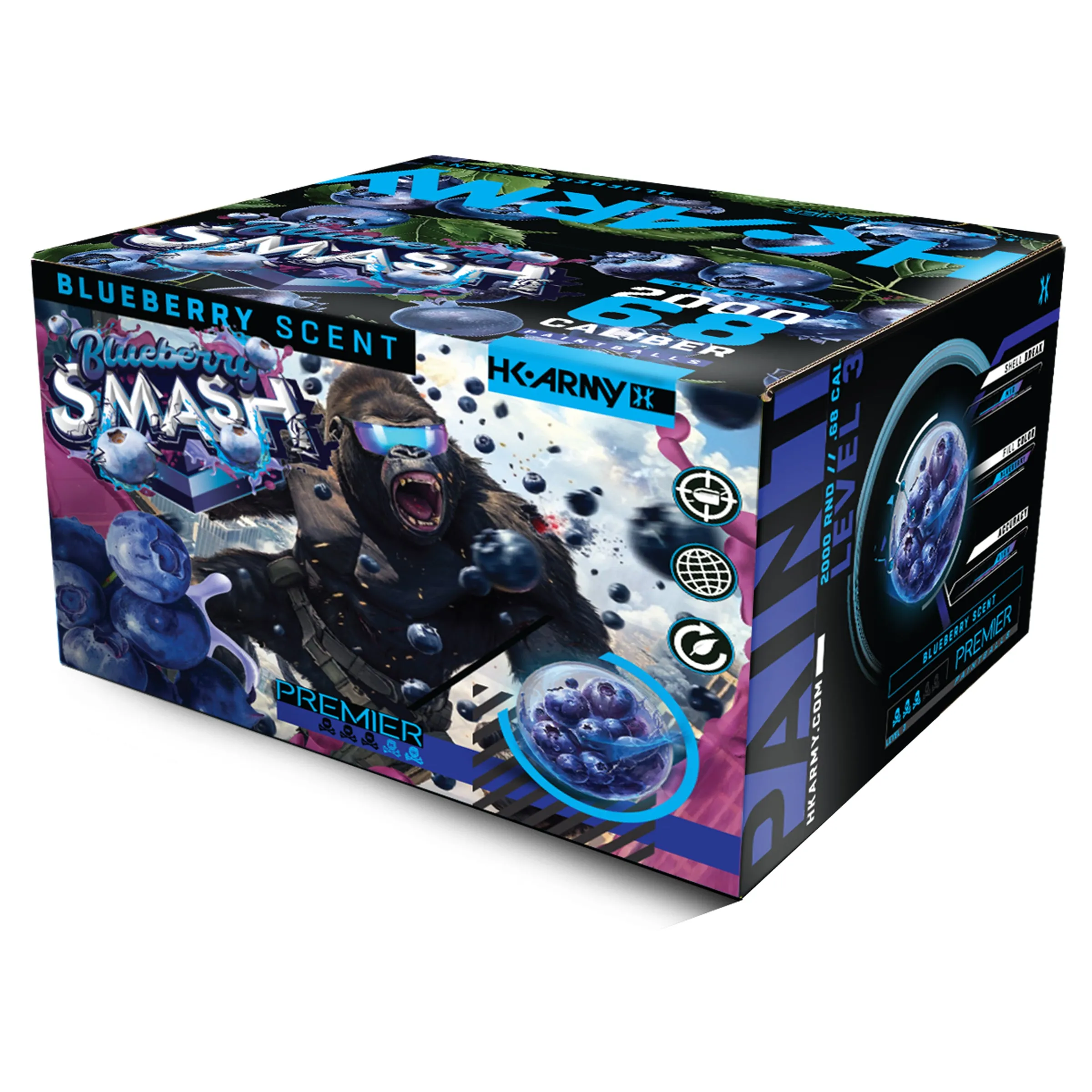 HK Army Blueberry Smash Scented Paintballs - Premier Blue Fill