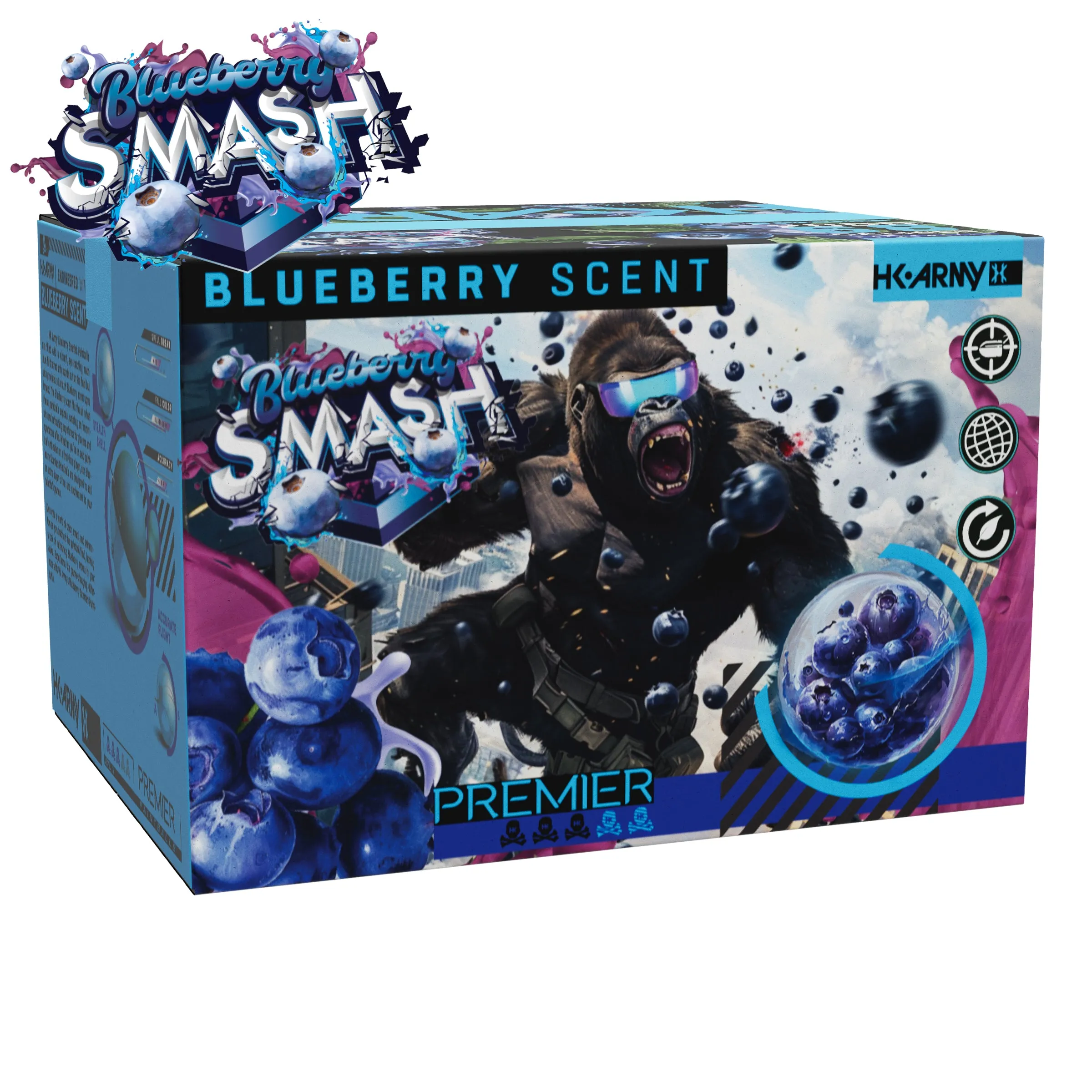 HK Army Blueberry Smash Scented Paintballs - Premier Blue Fill