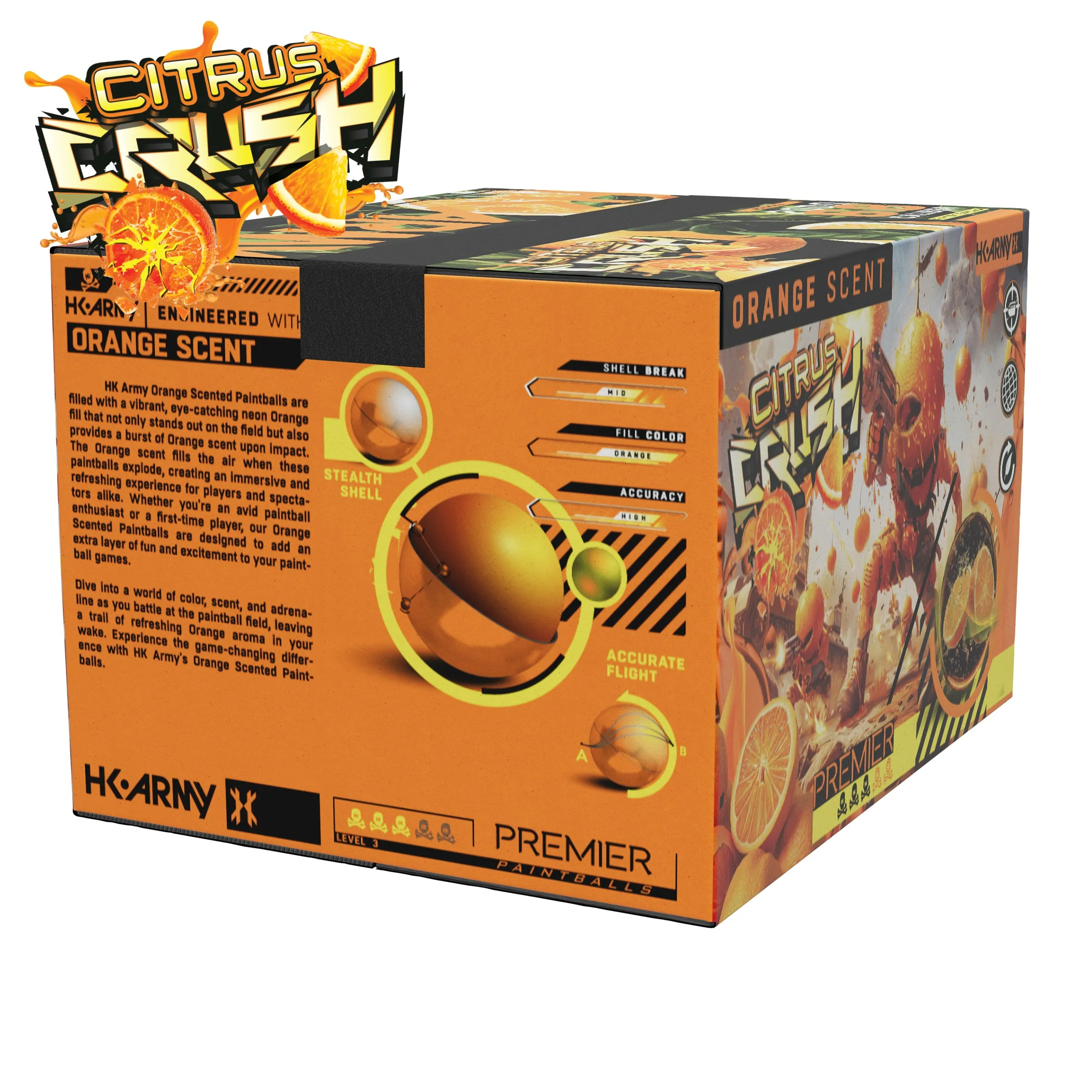 HK Army Citrus Crush Scented Paintballs - Premier Orange Fill