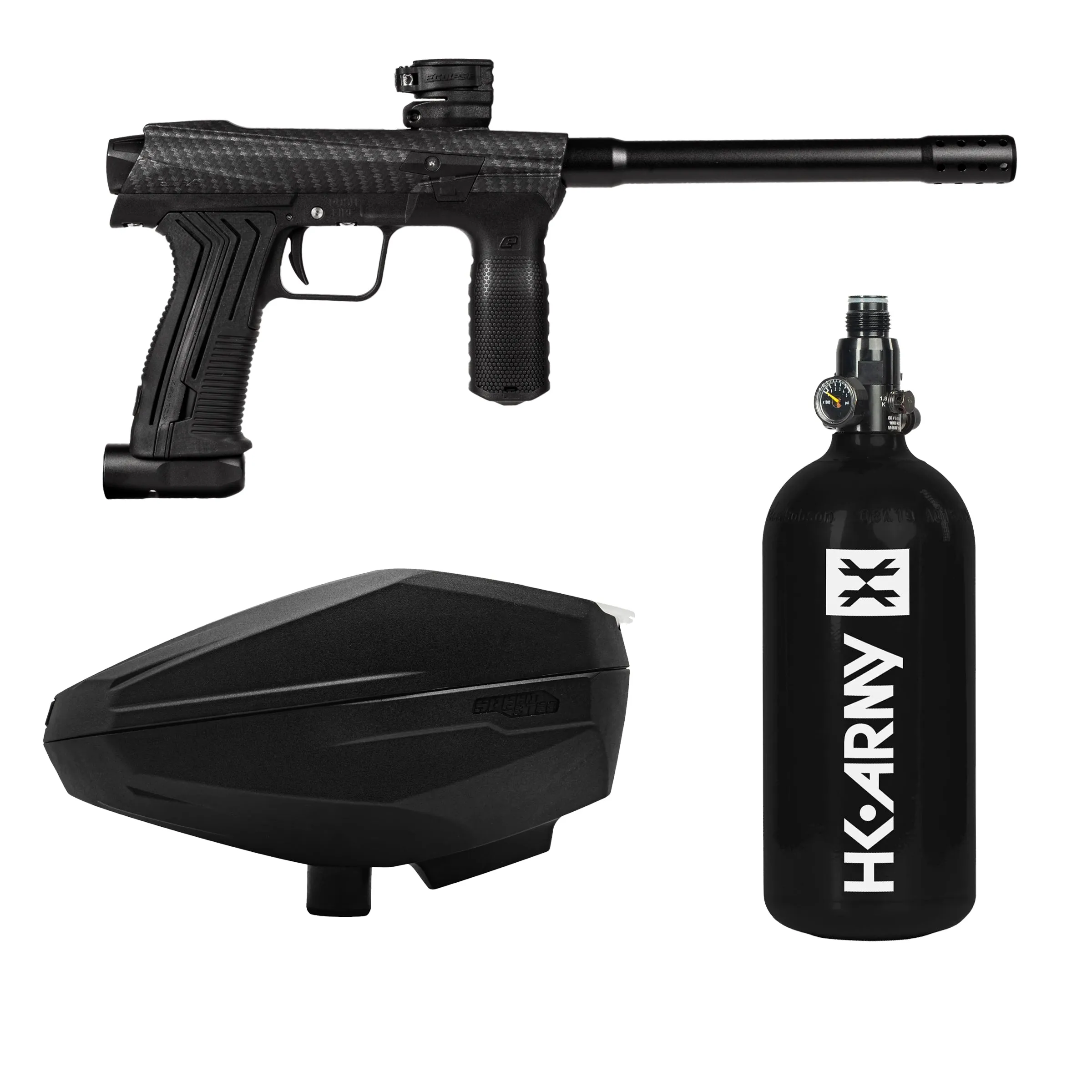 HK EMEK Marker Package Carbon Fiber with Speedster Loader and 48ci HPA Tank