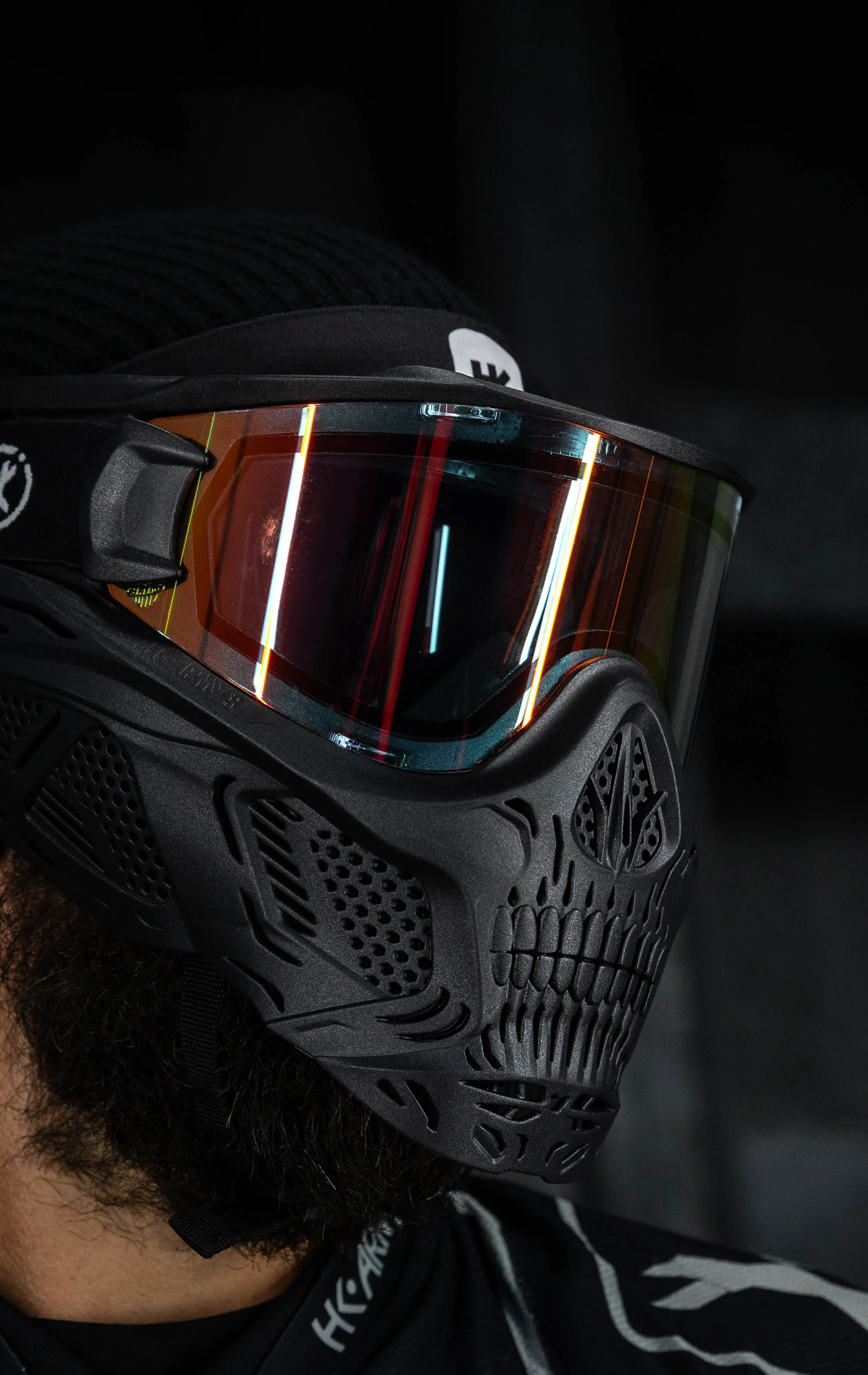 HSTL Skull Goggle Death - Black w/ Fire Lens