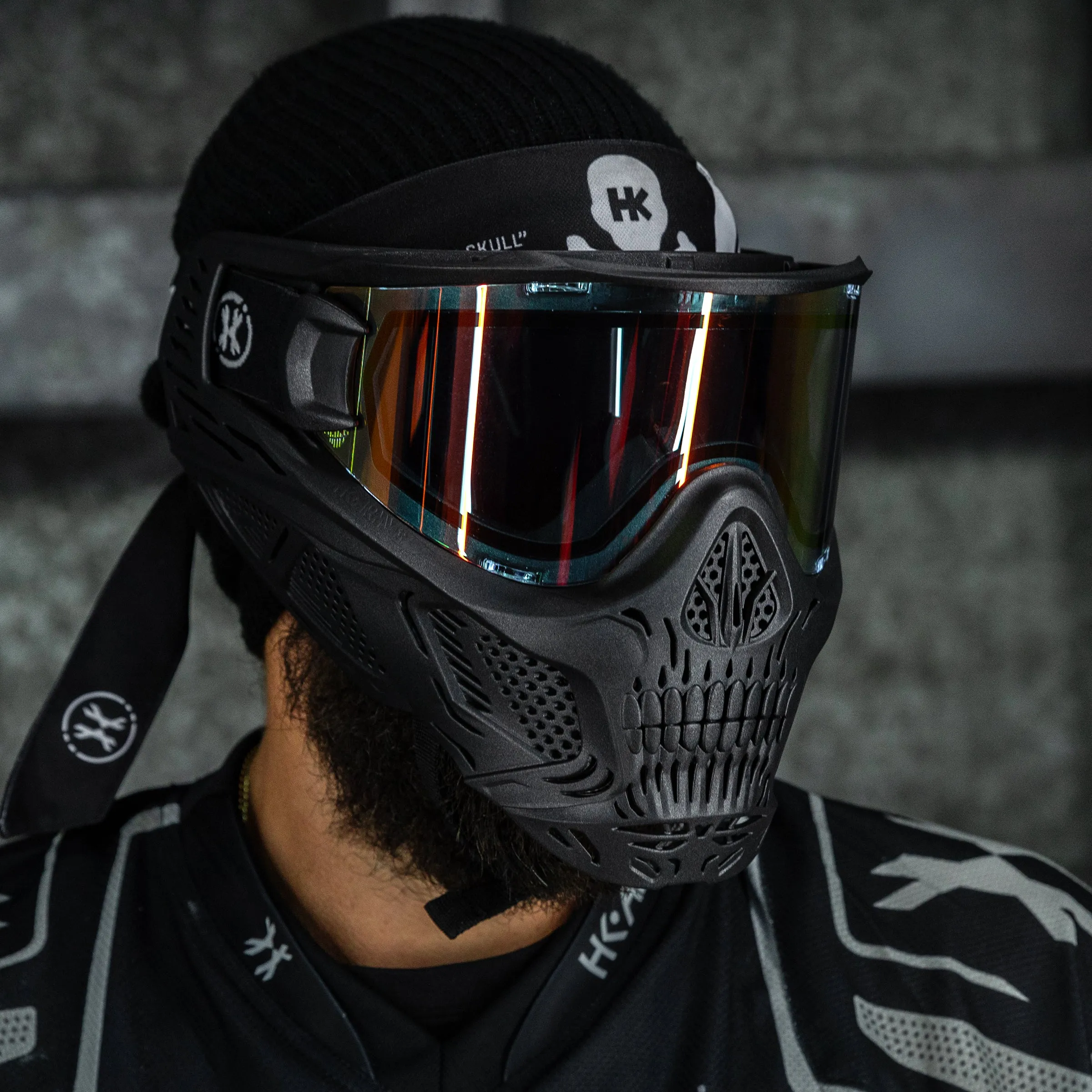 HSTL Skull Goggle Death - Black w/ Fire Lens