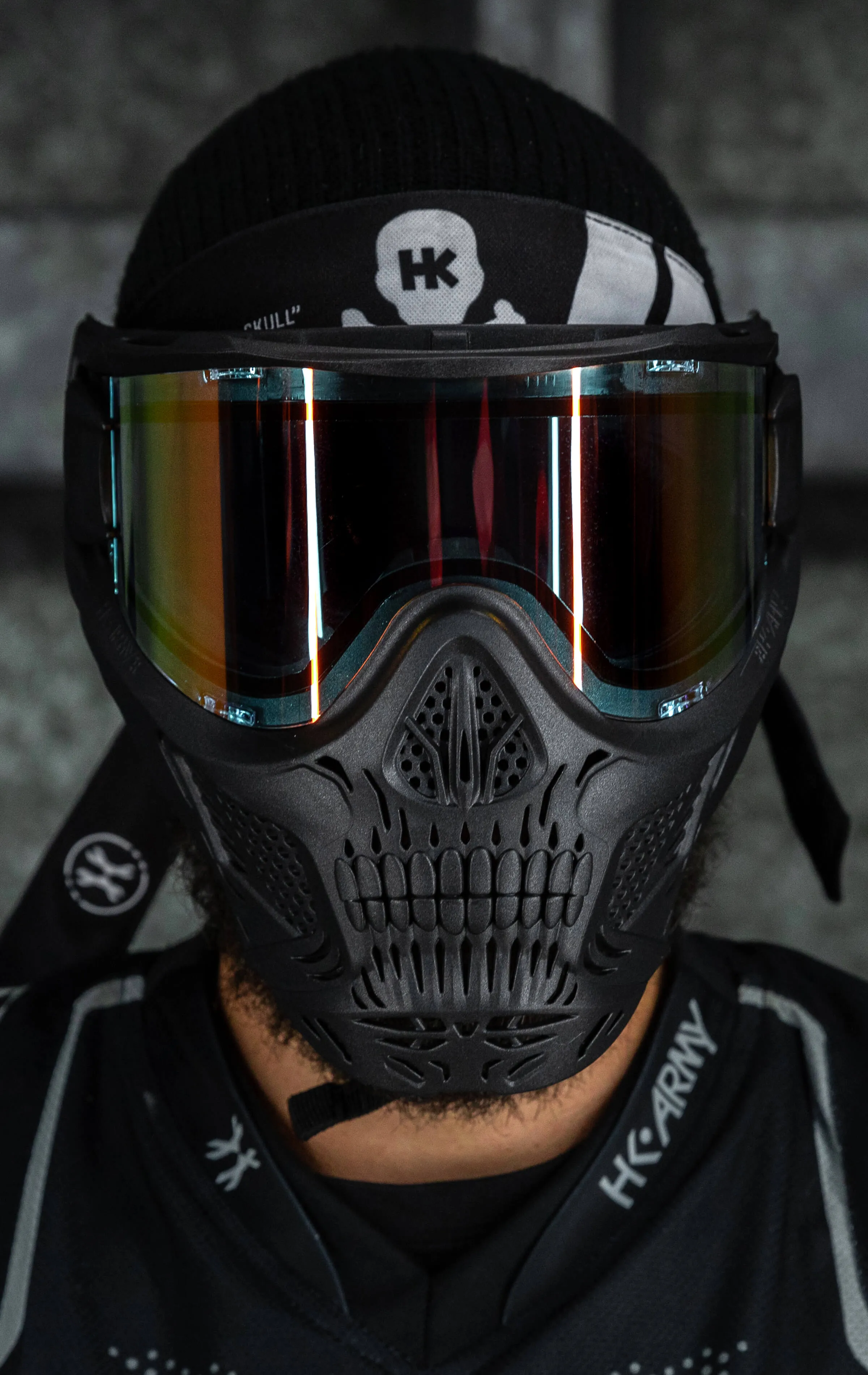 HSTL Skull Goggle Death - Black w/ Fire Lens