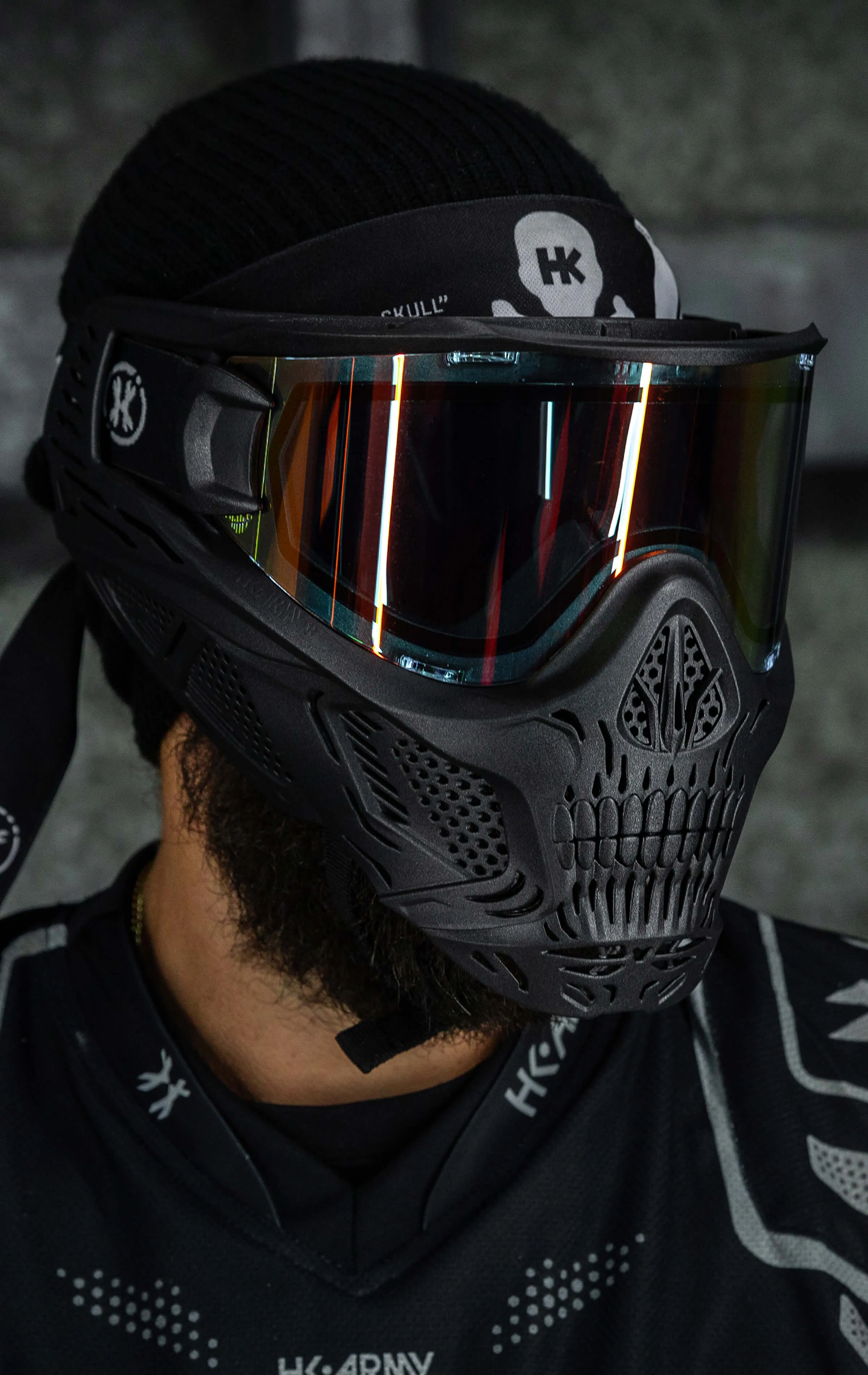 HSTL Skull Goggle Death - Black w/ Fire Lens