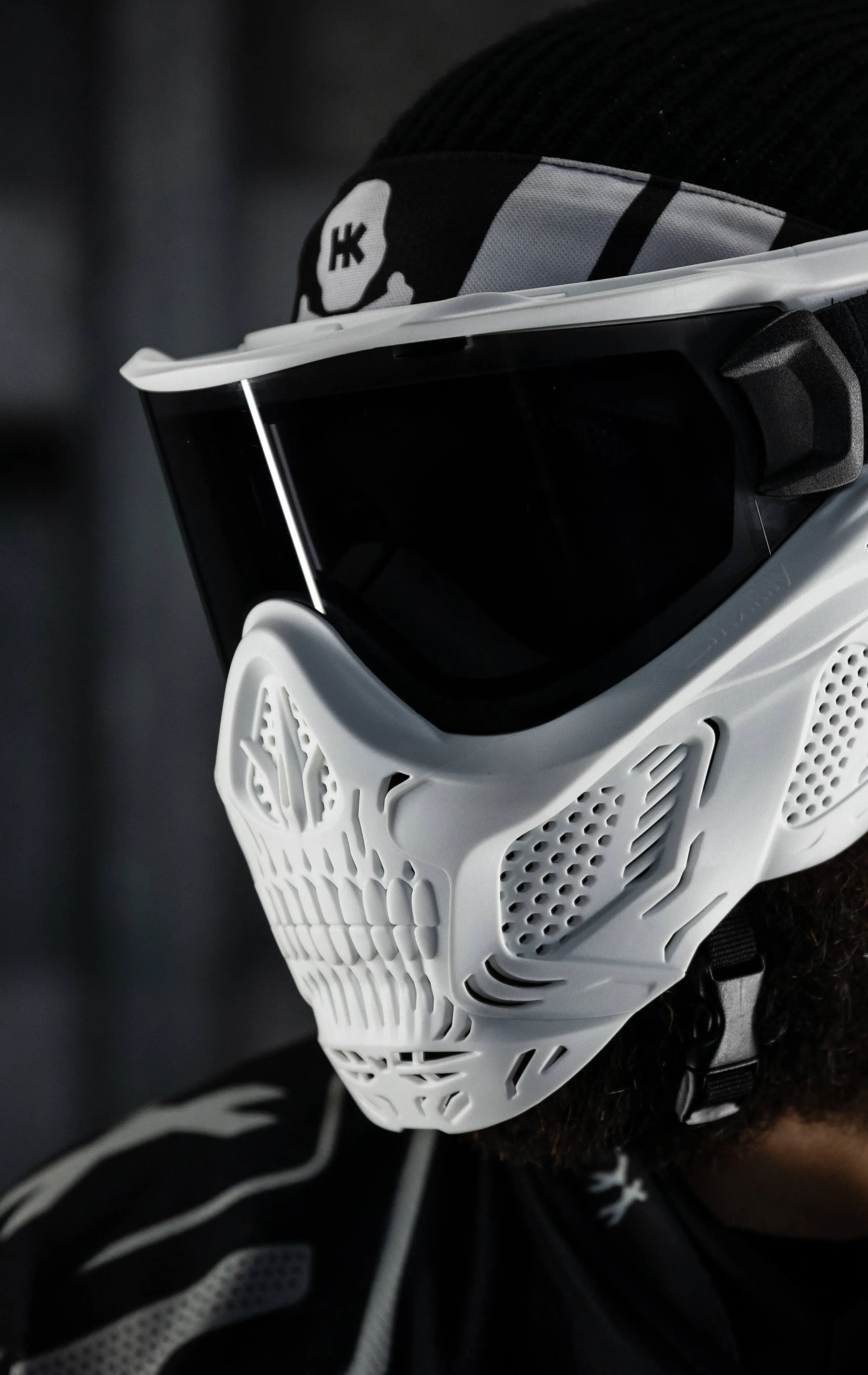 HSTL Skull Goggle Ghost - White w/ Smoke Lens