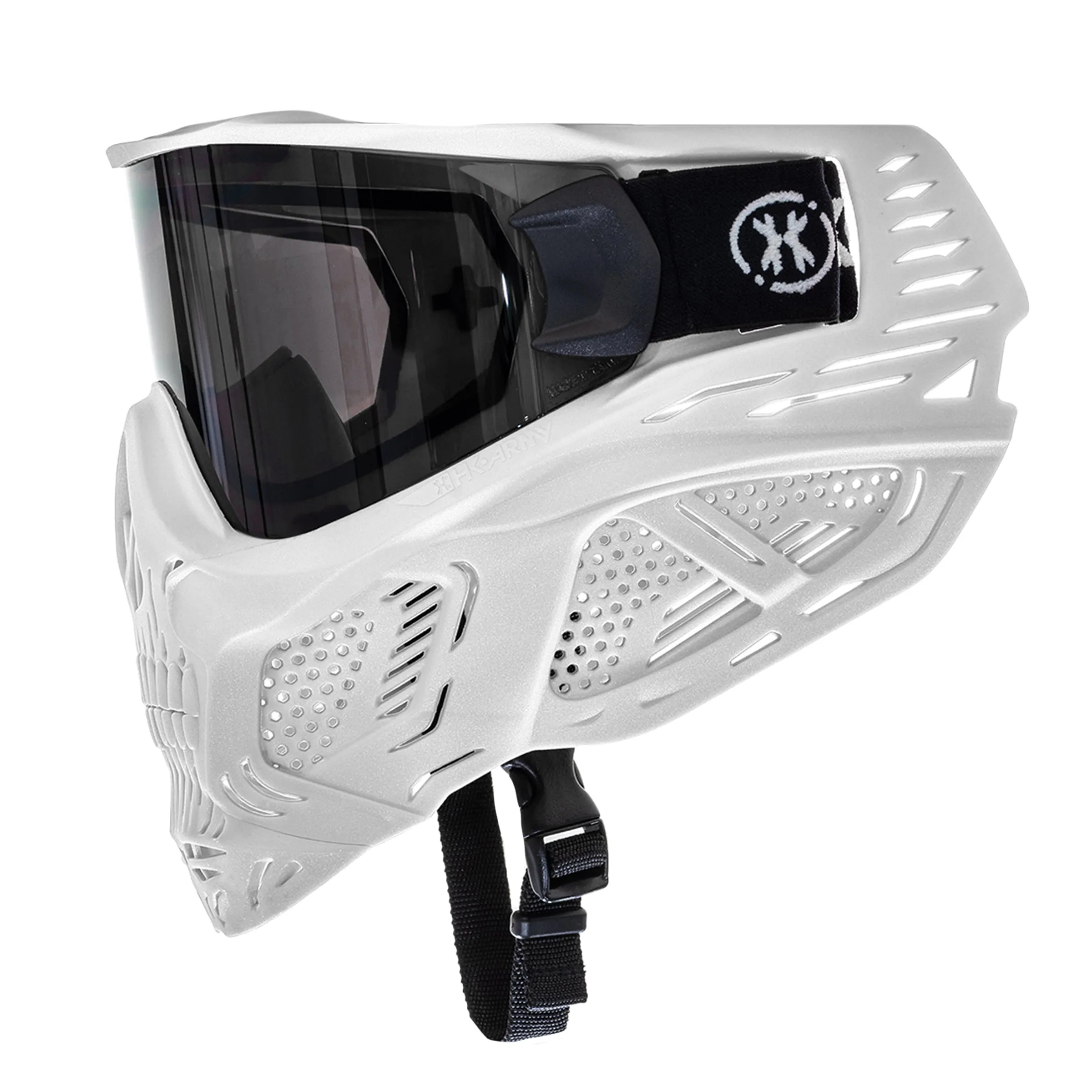 HSTL Skull Goggle Ghost - White w/ Smoke Lens