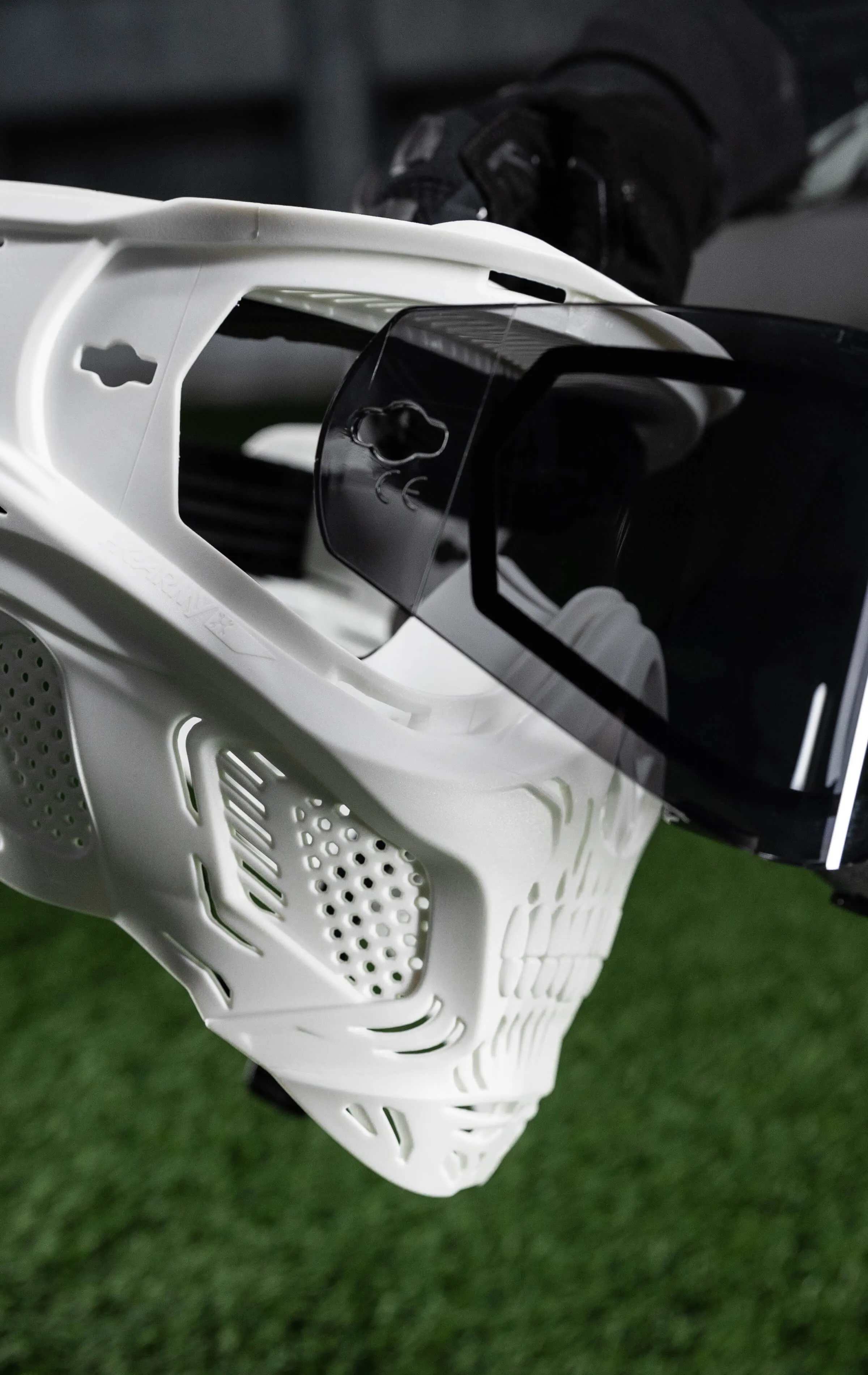 HSTL Skull Goggle Ghost - White w/ Smoke Lens
