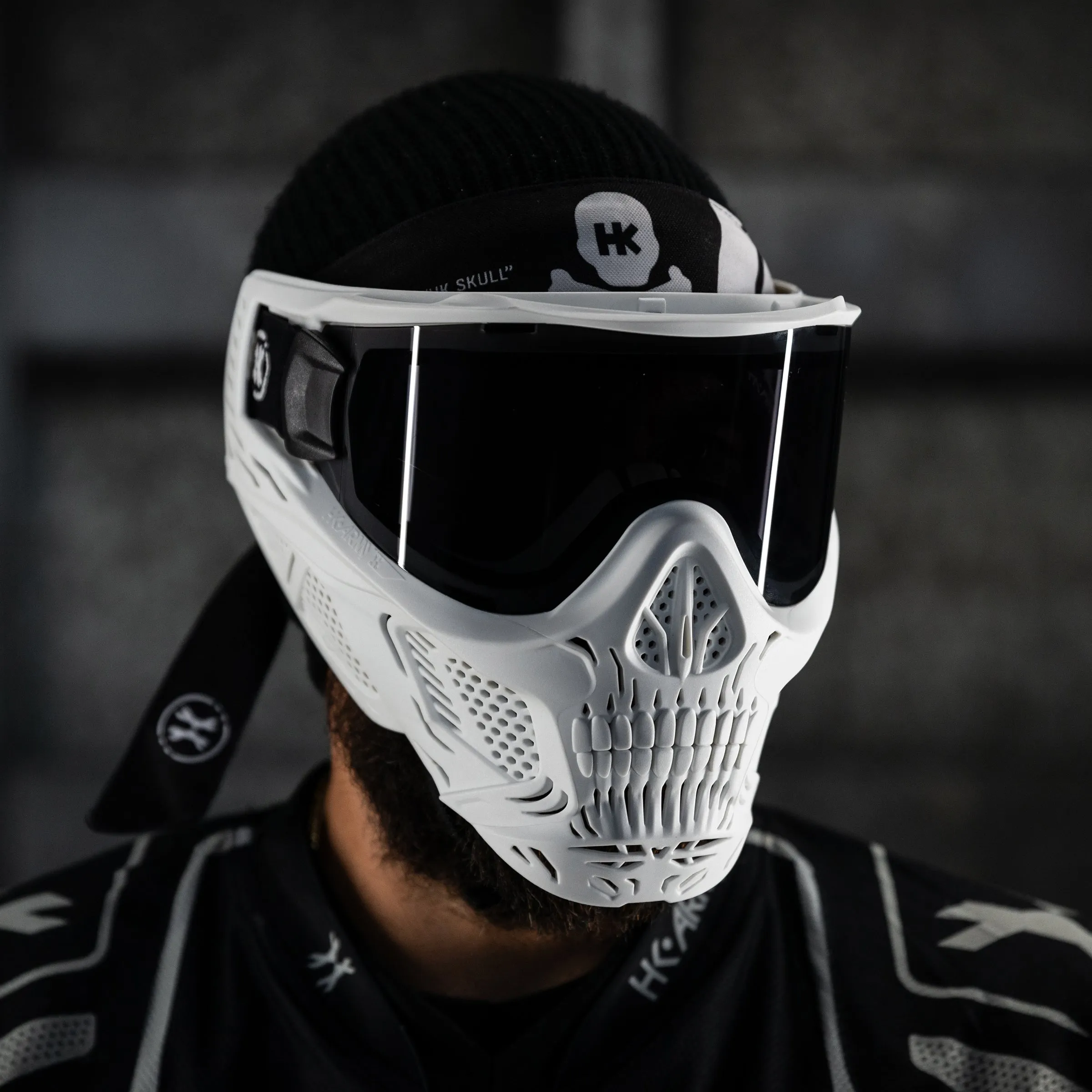 HSTL Skull Goggle Ghost - White w/ Smoke Lens