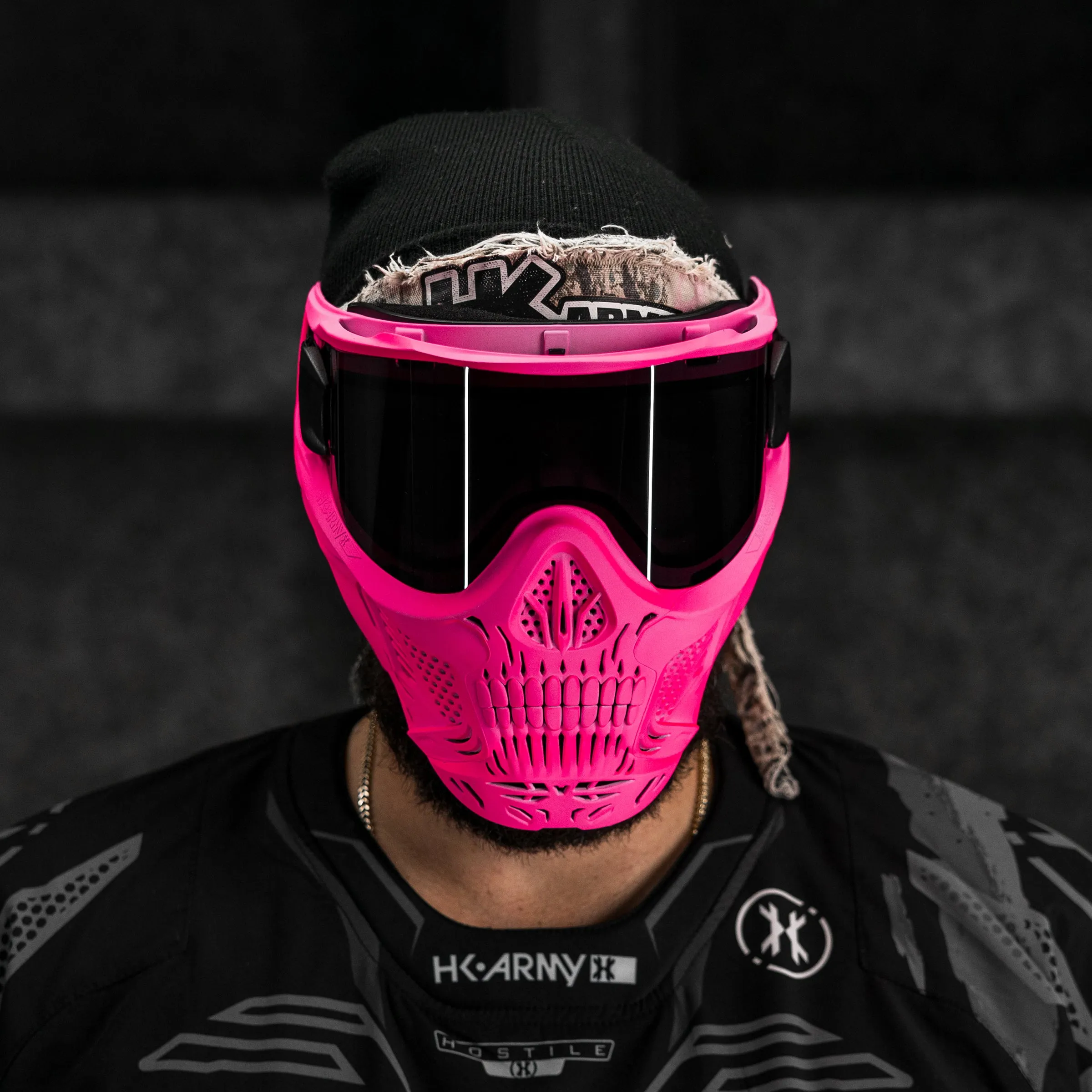 HSTL Skull Goggle Neon Pink w/ Smoke Lens