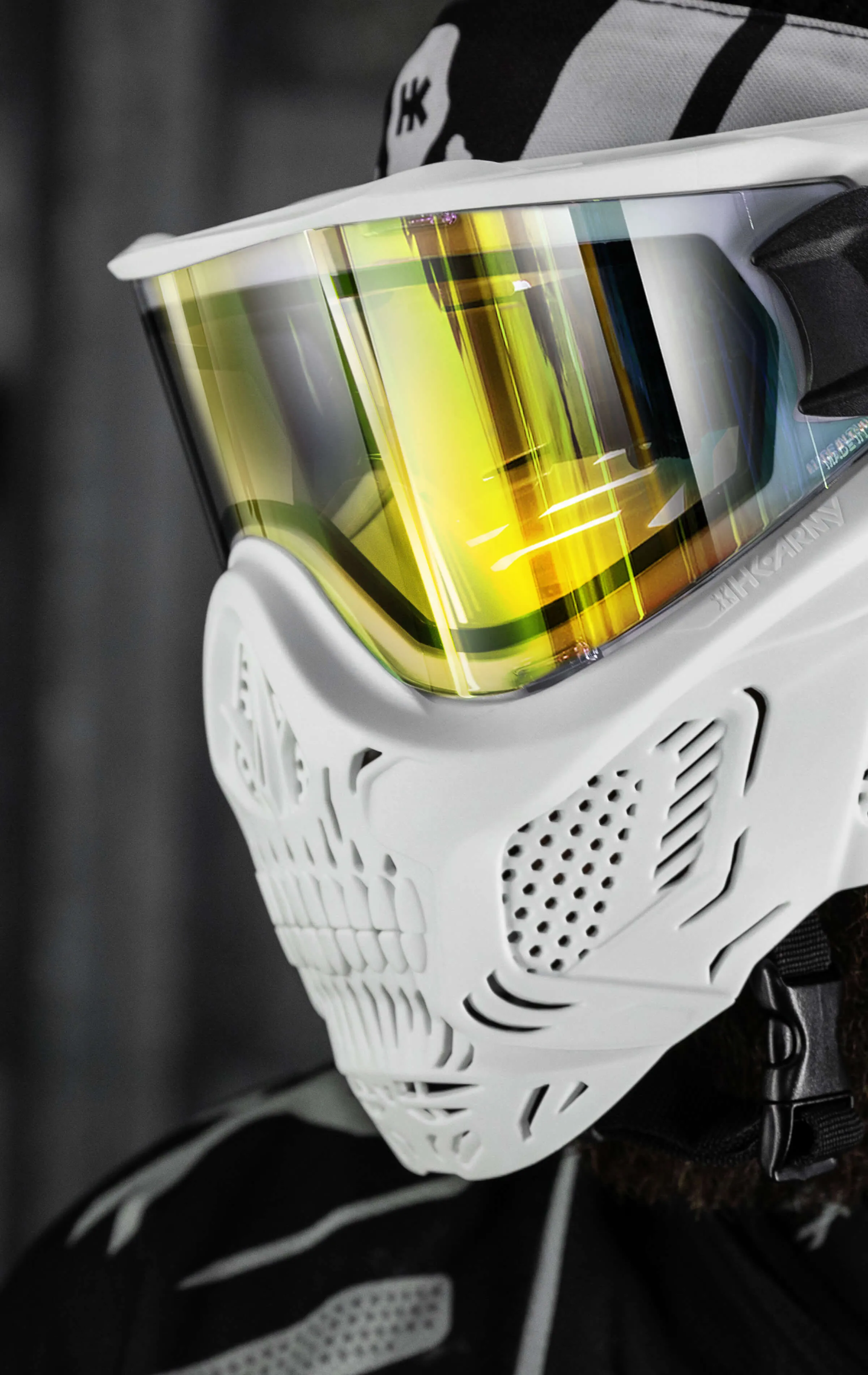 HSTL Skull Goggle Saint - White w/ Gold Lens