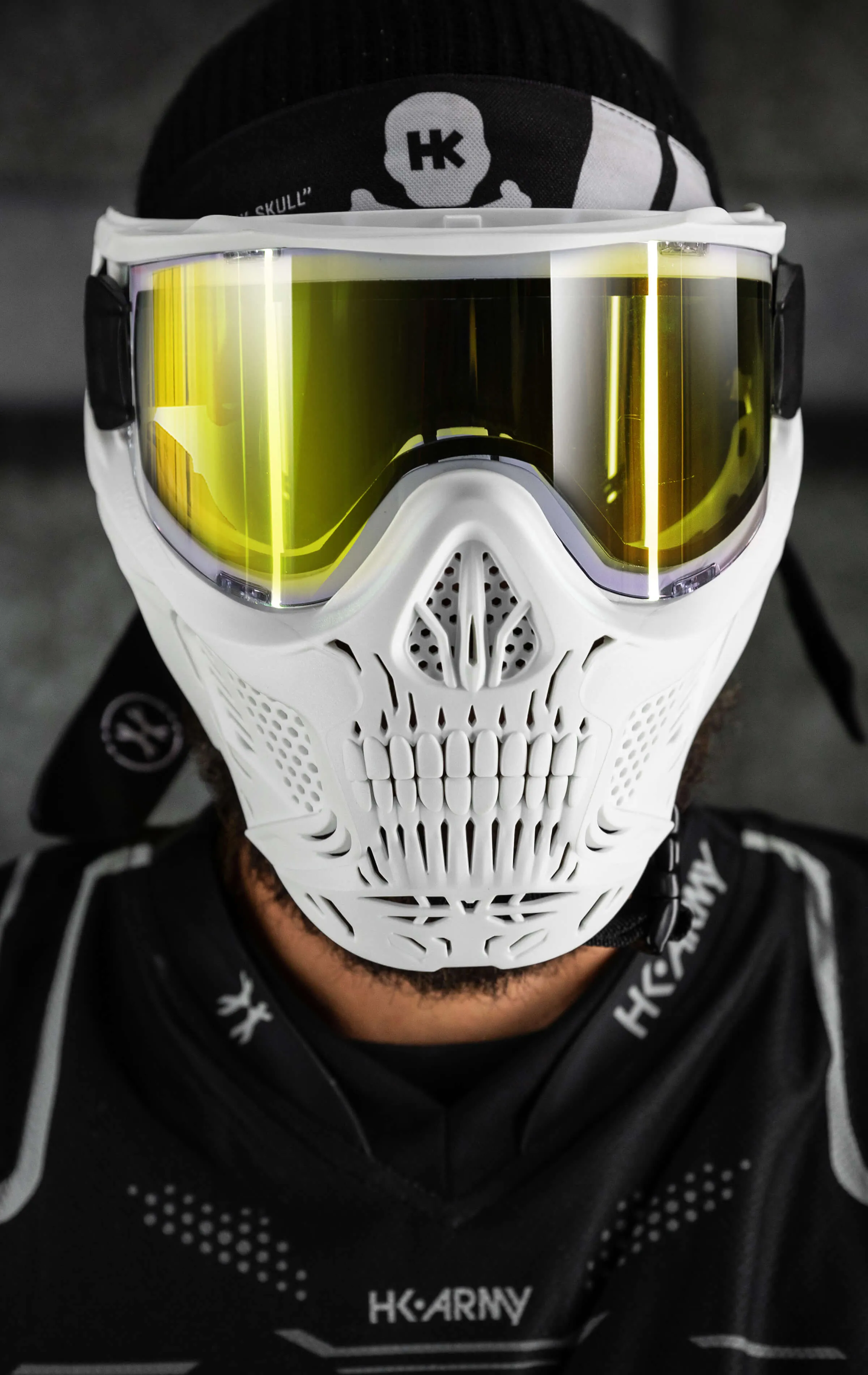 HSTL Skull Goggle Saint - White w/ Gold Lens