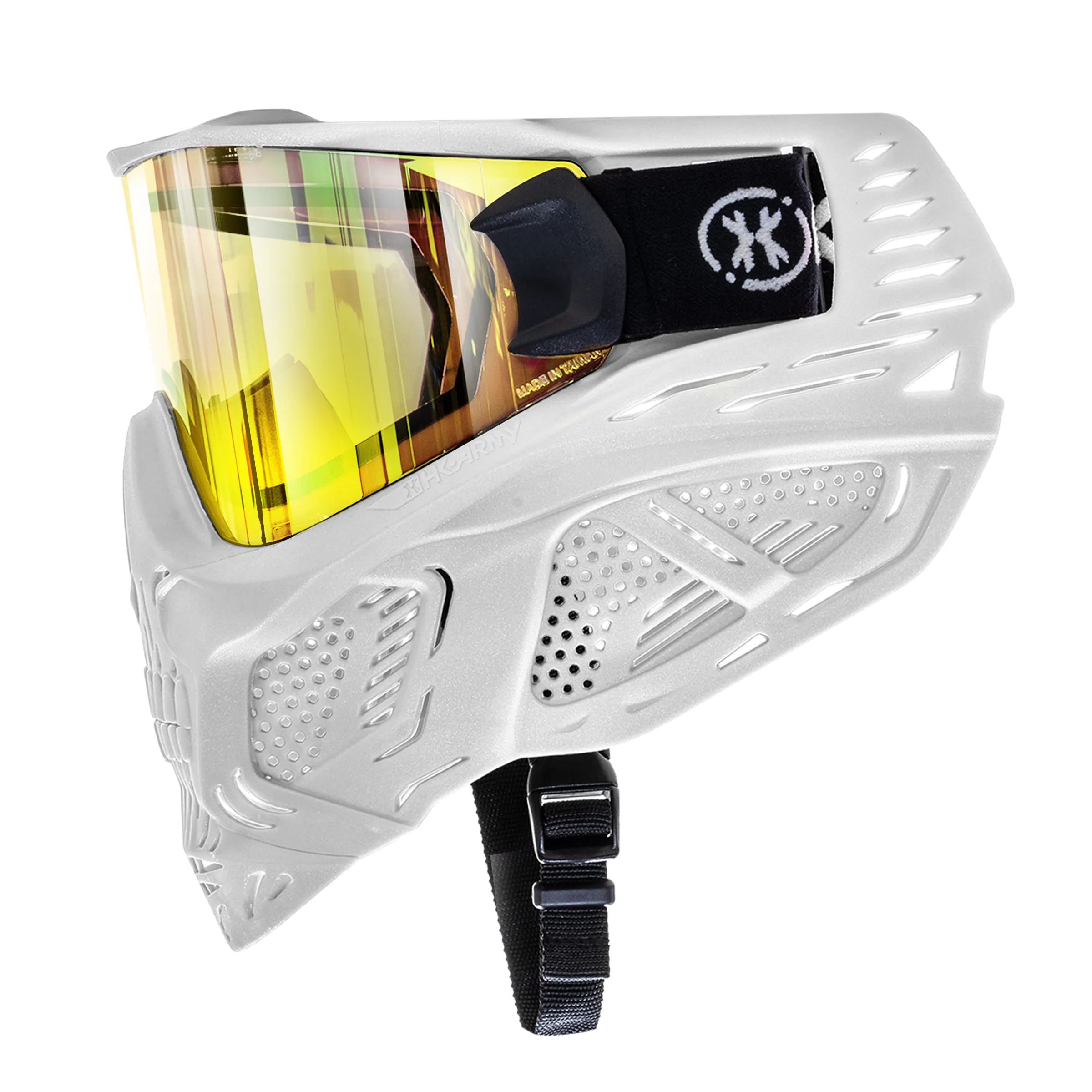 HSTL Skull Goggle Saint - White w/ Gold Lens