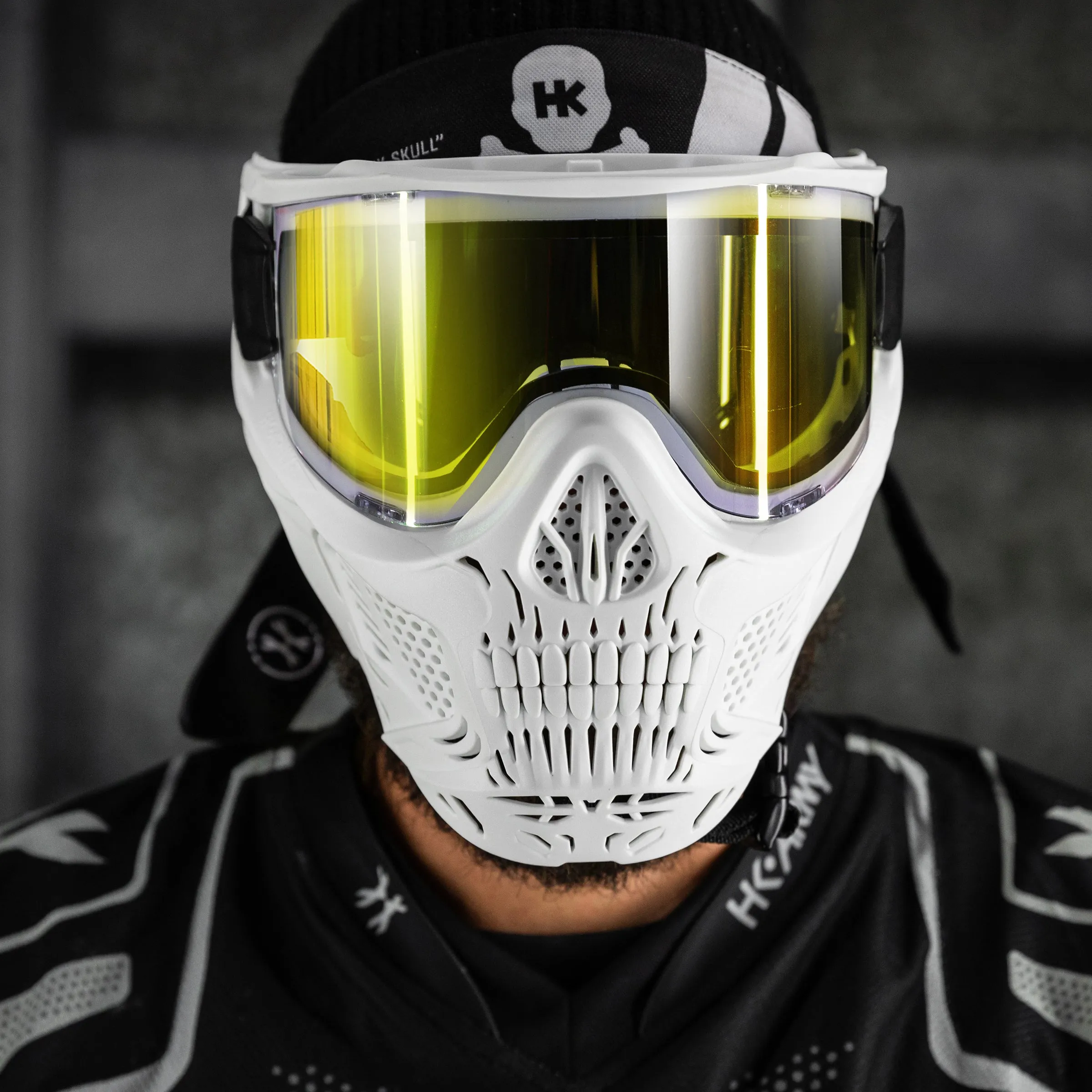 HSTL Skull Goggle Saint - White w/ Gold Lens