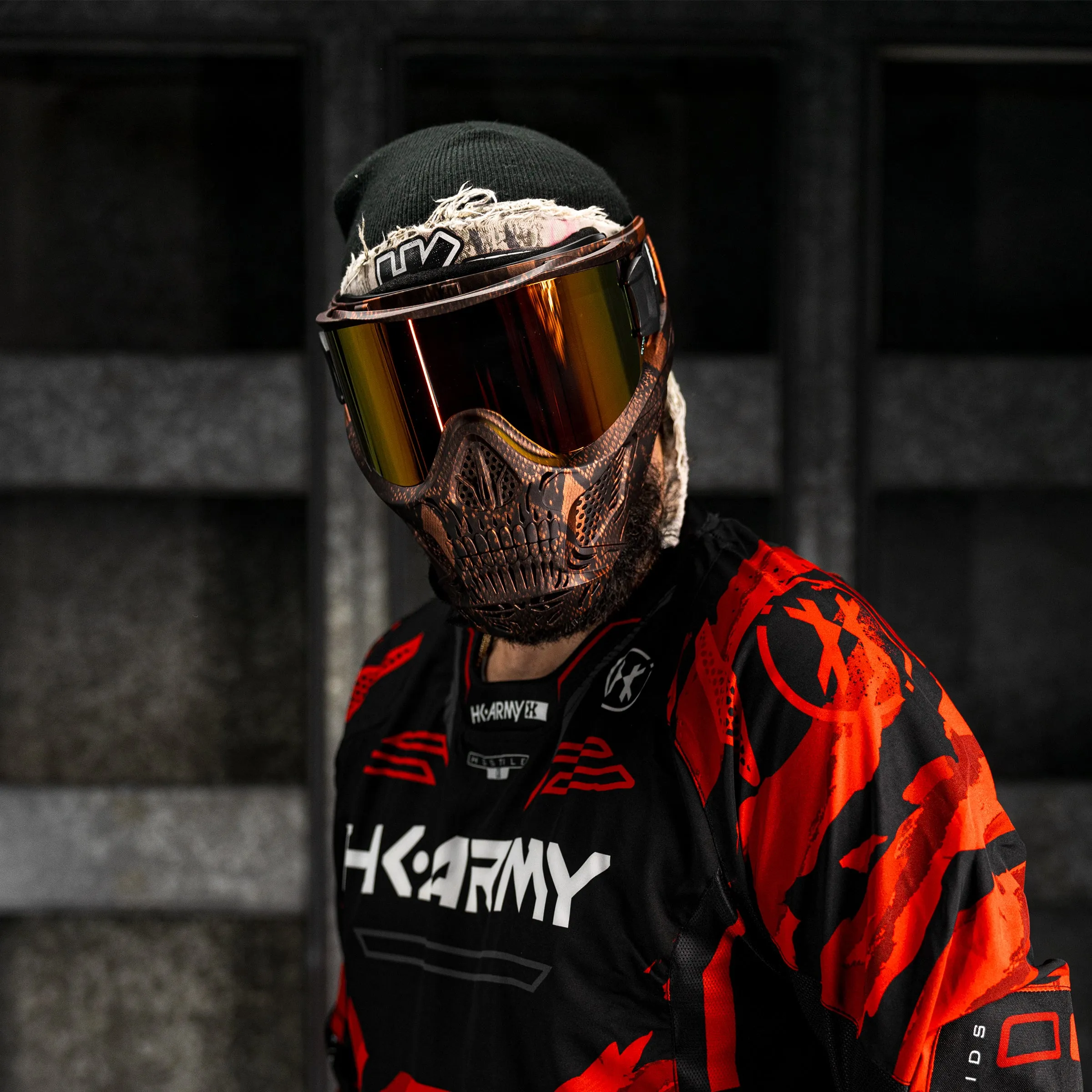 HSTL Skull Goggle Snake Red w/ Fire Lens