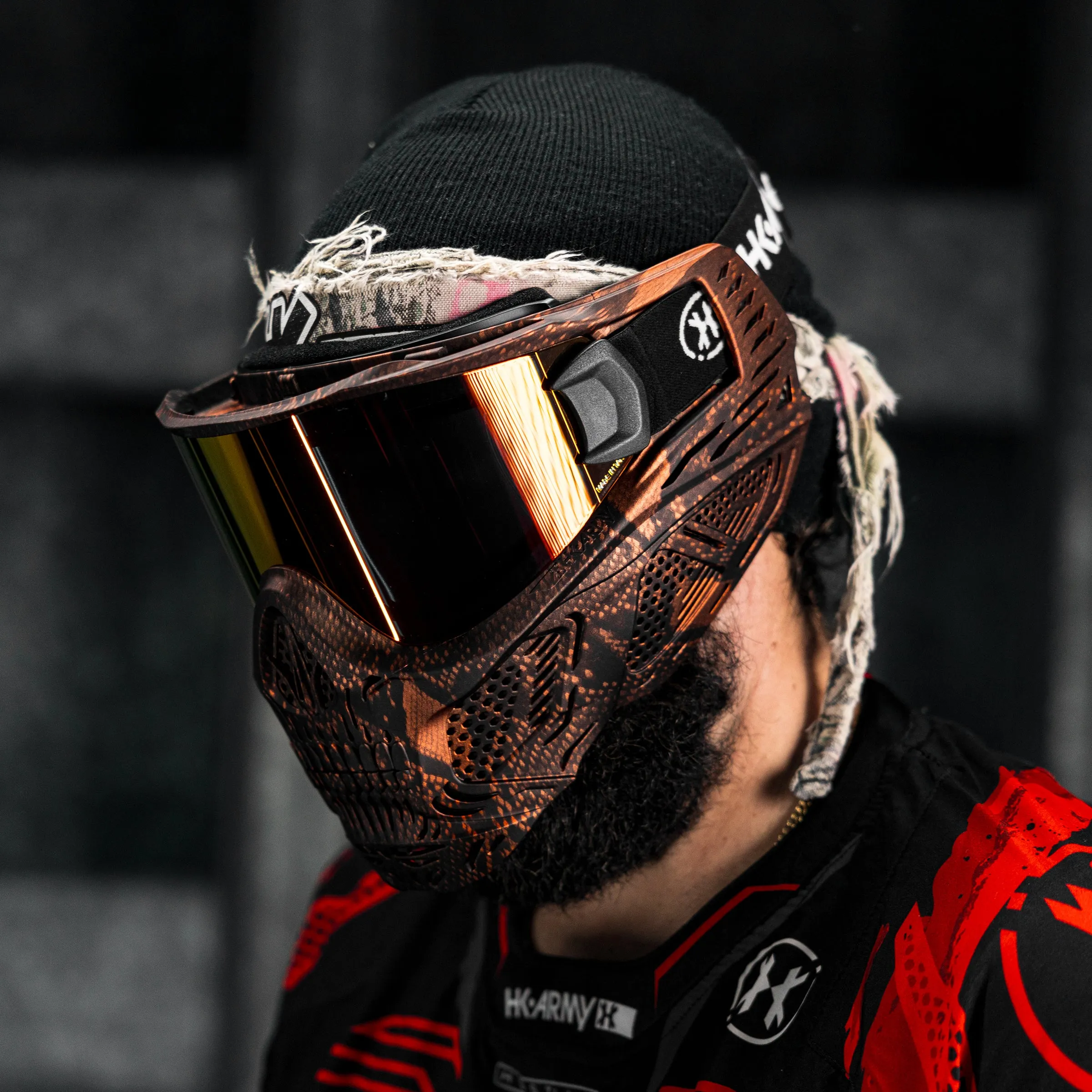 HSTL Skull Goggle Snake Red w/ Fire Lens