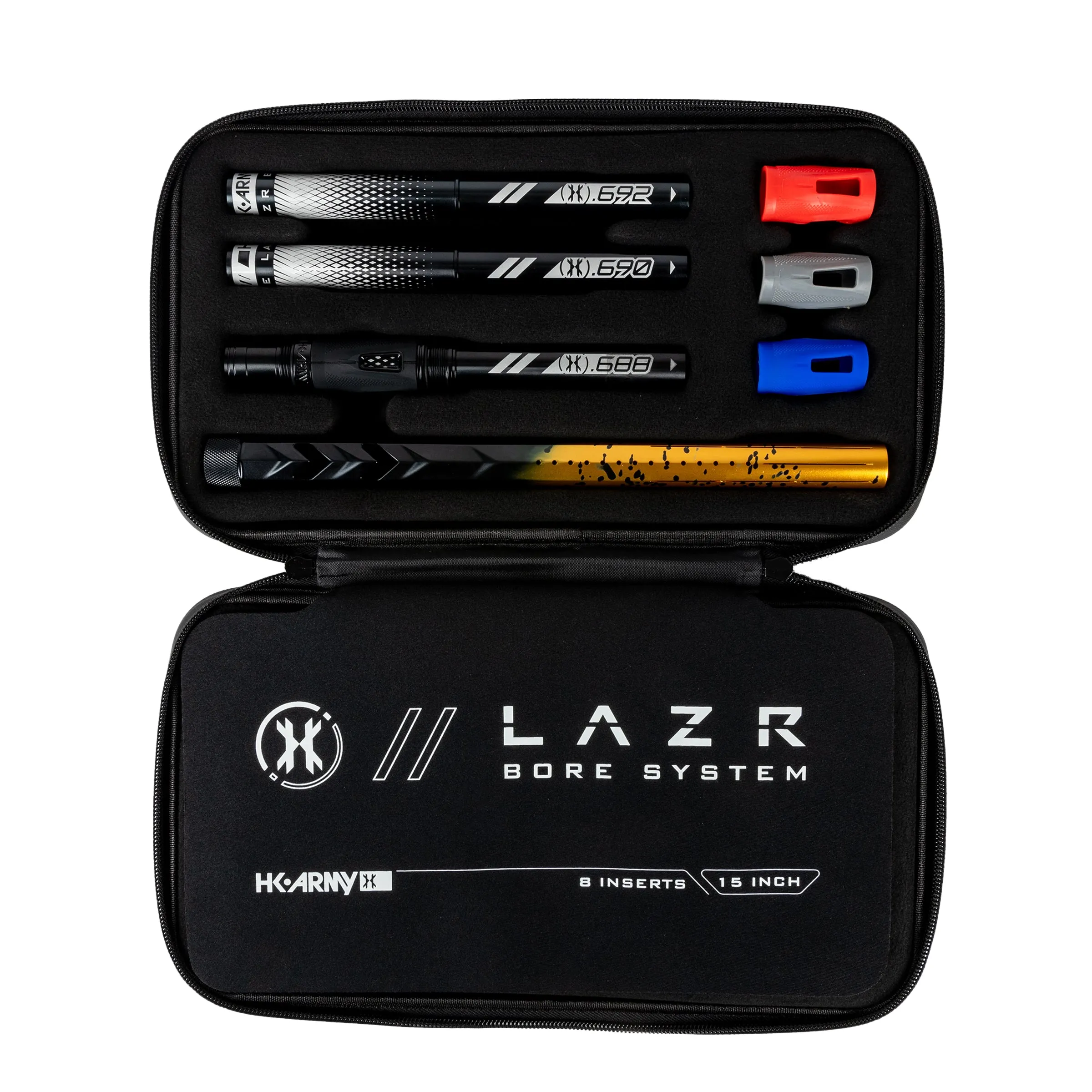 LAZR Elite Fossil Barrel Kit - 15 Gold/Black Splash - Black Inserts- Cocker Threads