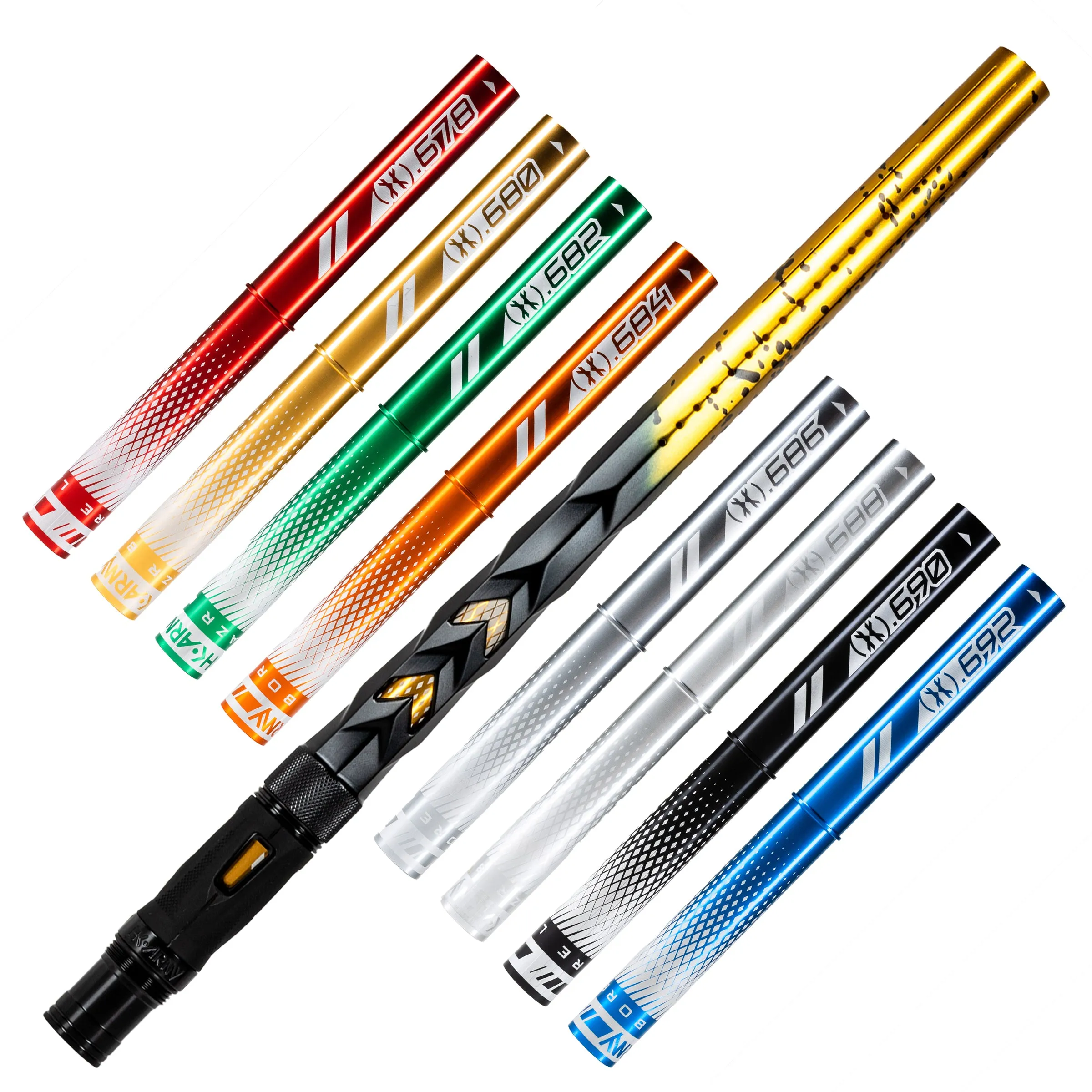 LAZR Elite Fossil Barrel Kit - 15 Gold/Black Splash - Colored Inserts - Cocker Threads