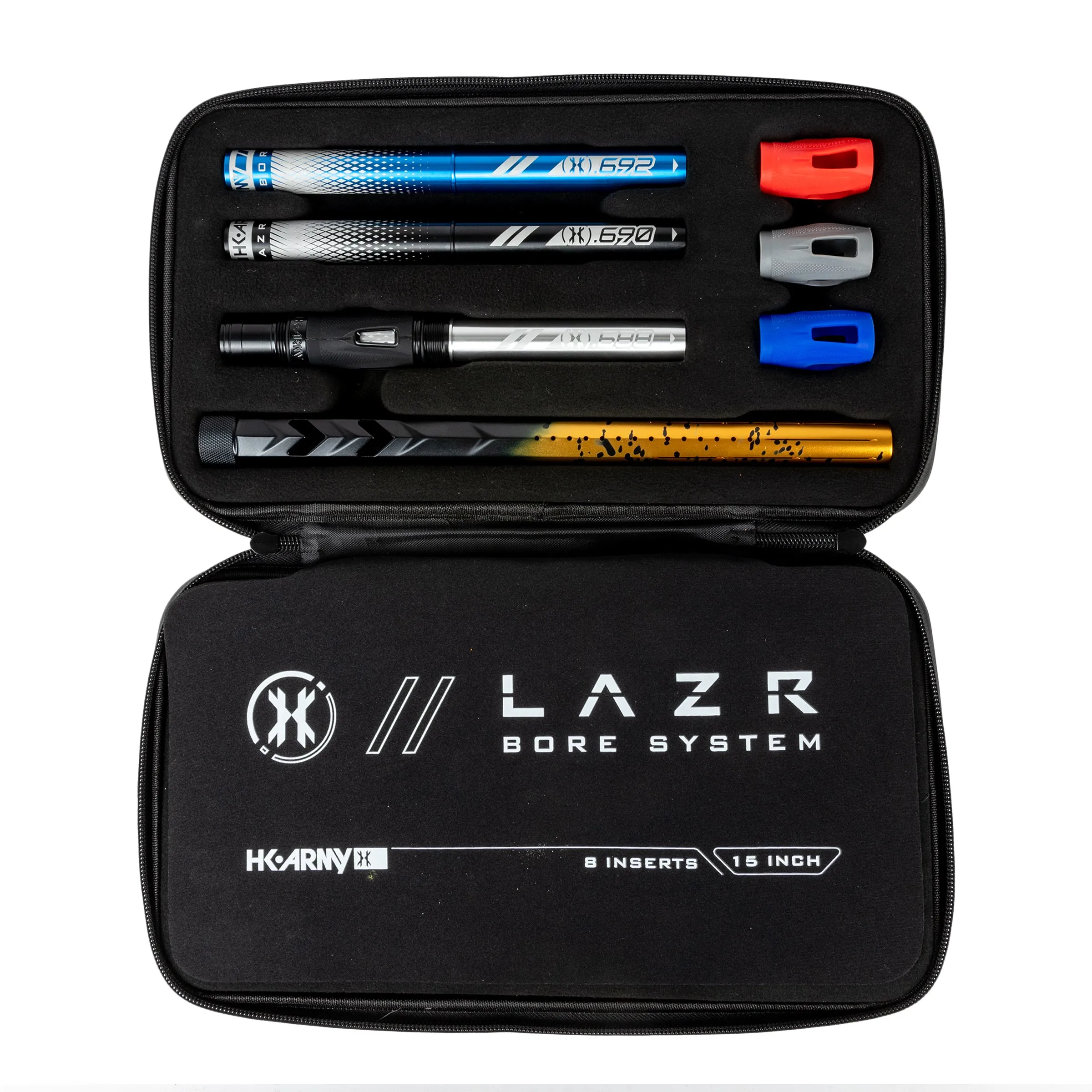 LAZR Elite Fossil Barrel Kit - 15 Gold/Black Splash - Colored Inserts - Cocker Threads