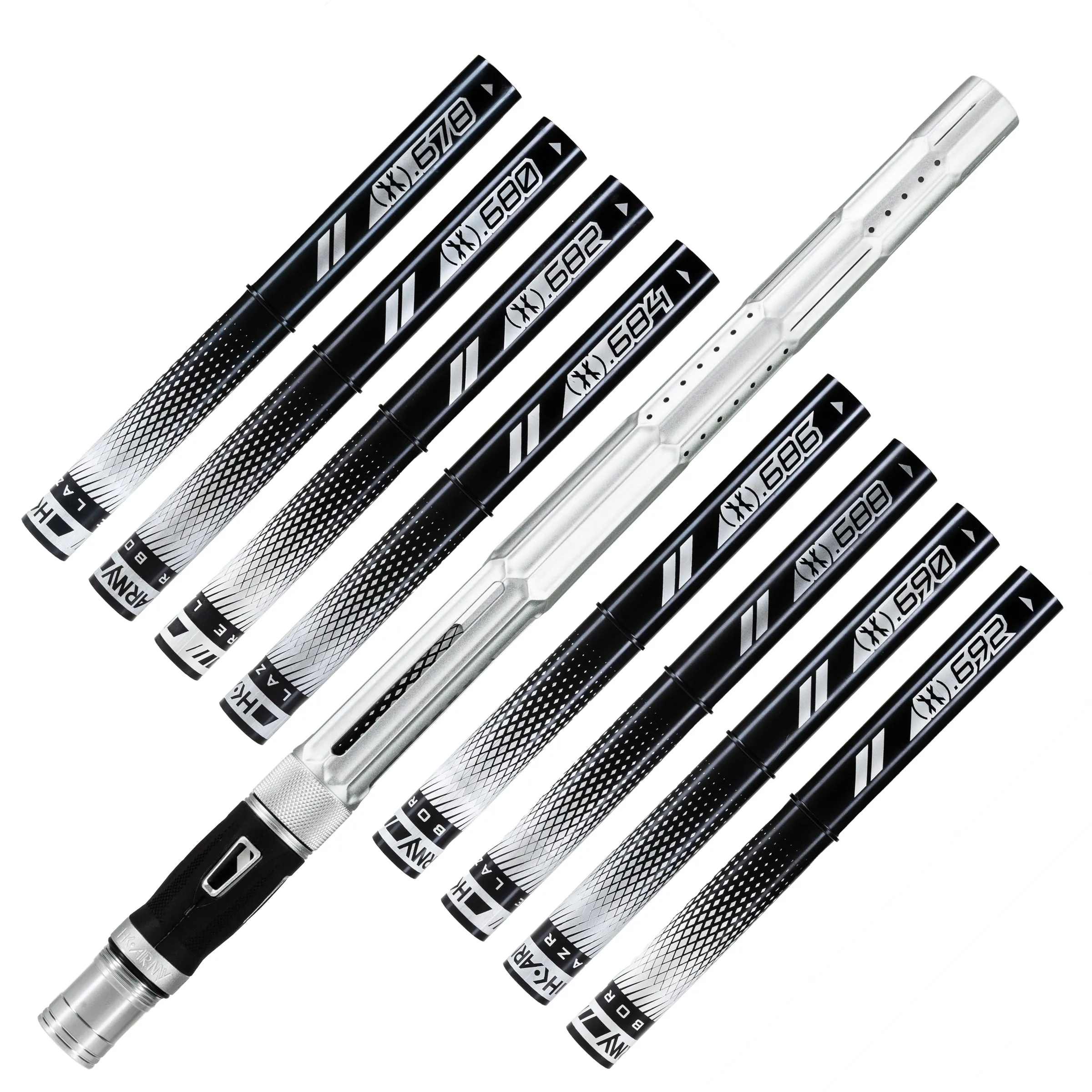 LAZR Elite Fractal Barrel Kit - 15 Dust Silver/Black Inserts - Cocker Threads