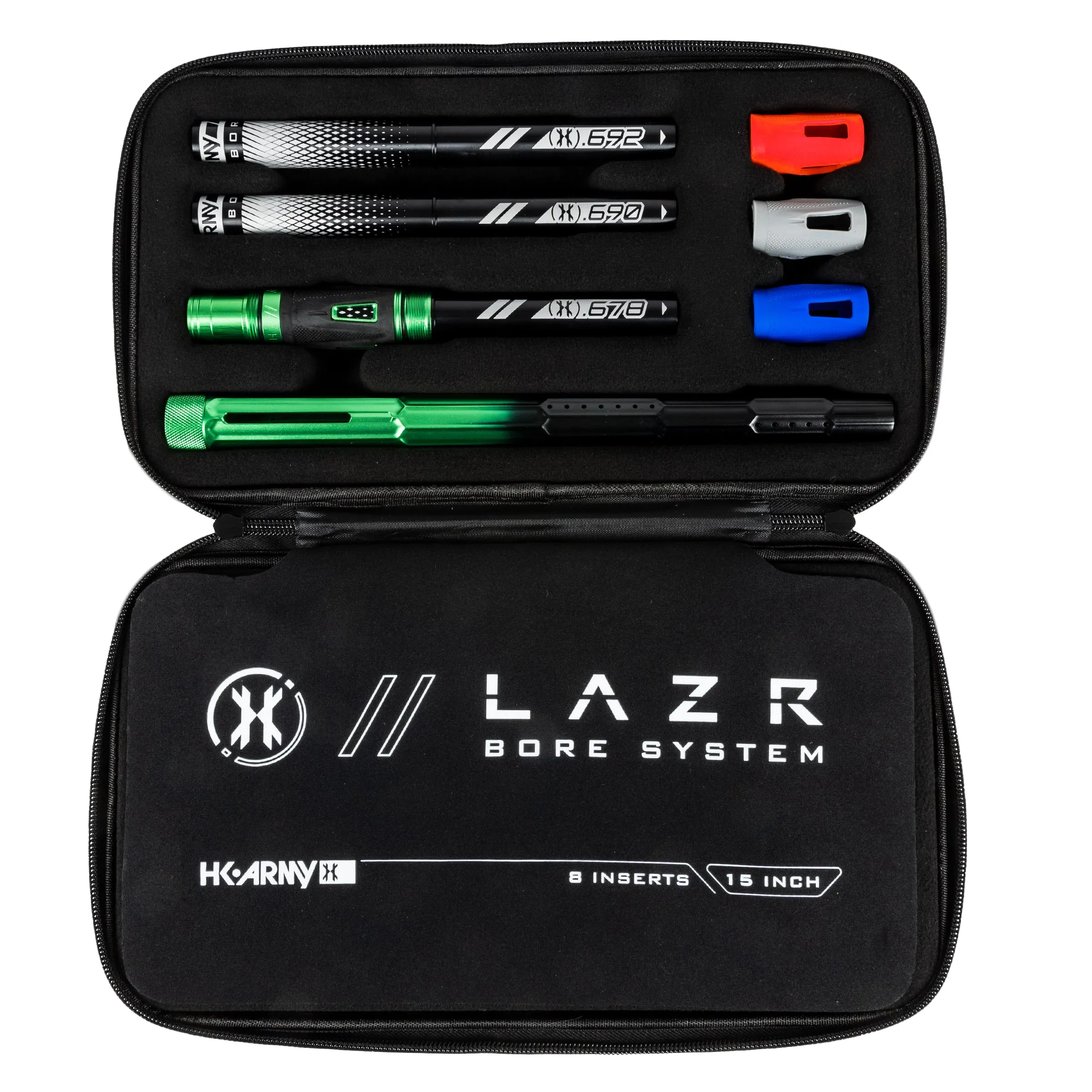LAZR Elite Fractal Barrel Kit - 15 Green/Black Black Inserts - Cocker Threads