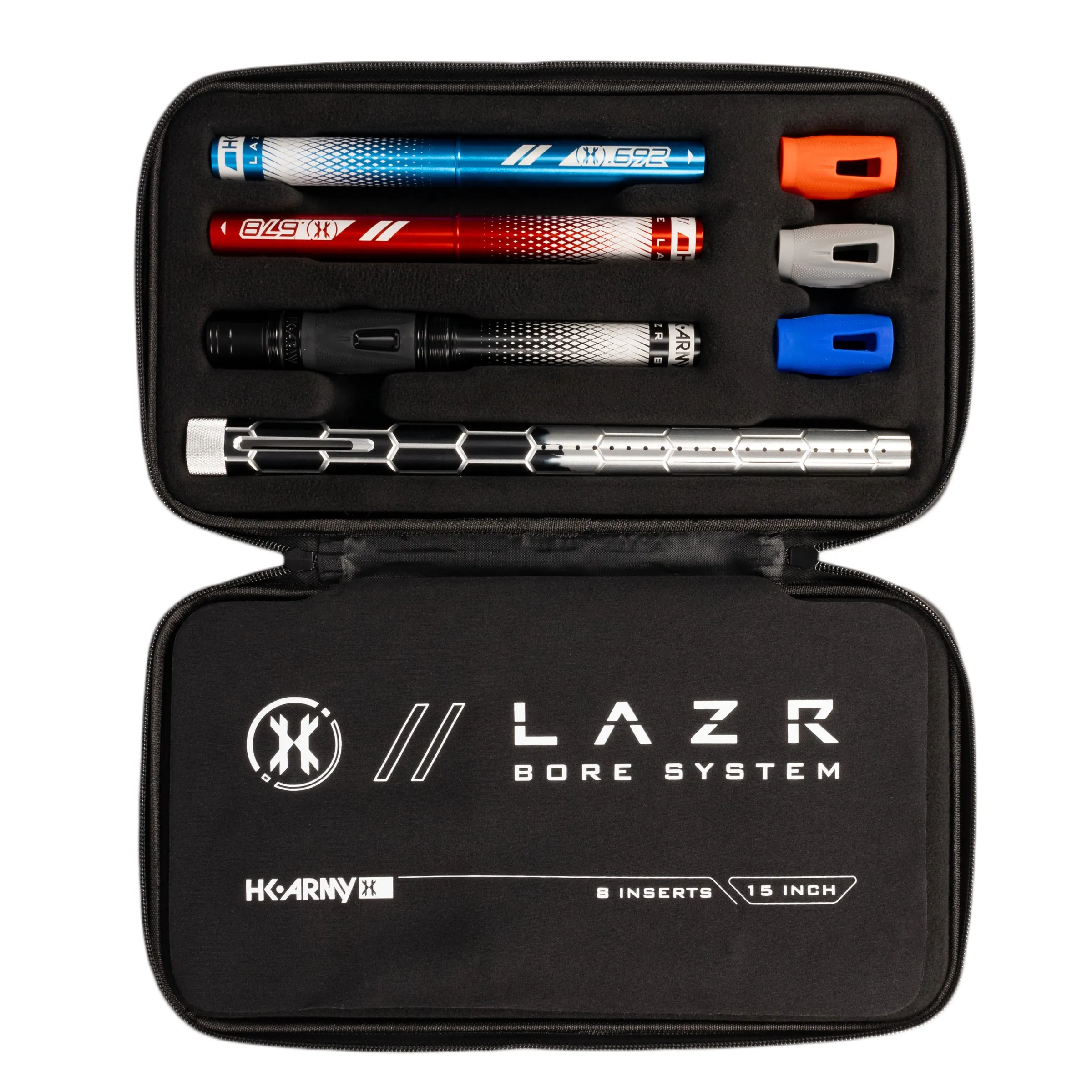 LAZR Elite Nexus Barrel Kit - 15 Black/Silver Fade - Colored Inserts - Cocker Threads
