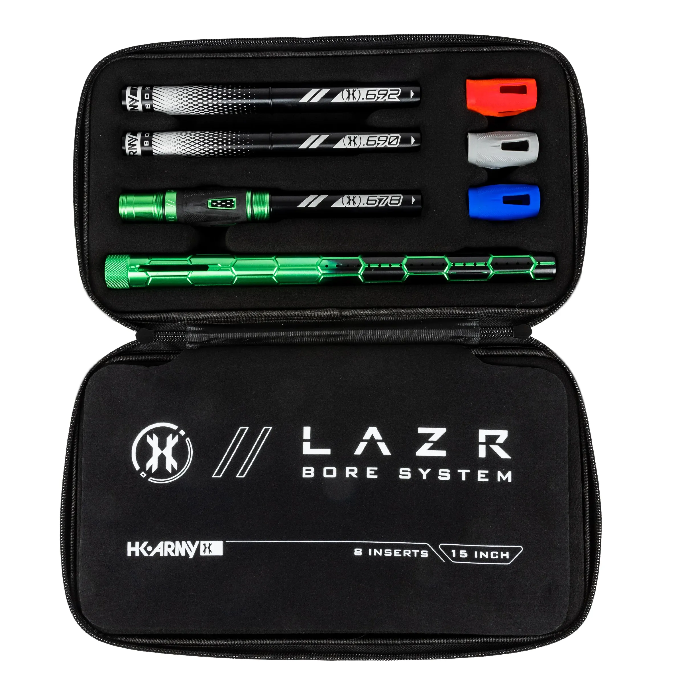 LAZR Elite Nexus Barrel Kit - 15 Green/Black Black Inserts - Cocker Threads