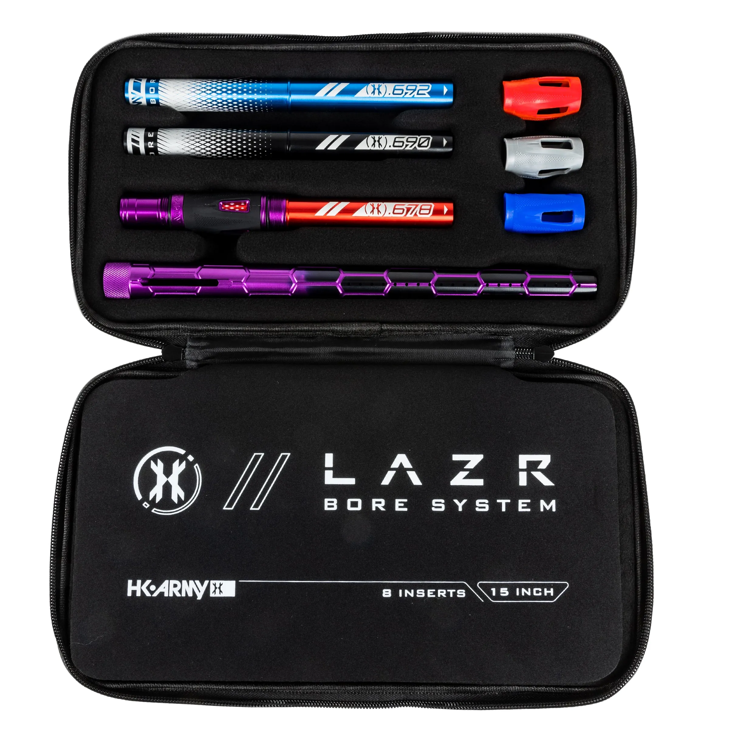 LAZR Elite Nexus Barrel Kit - 15 Purple/Black Colored Inserts - Cocker Threads