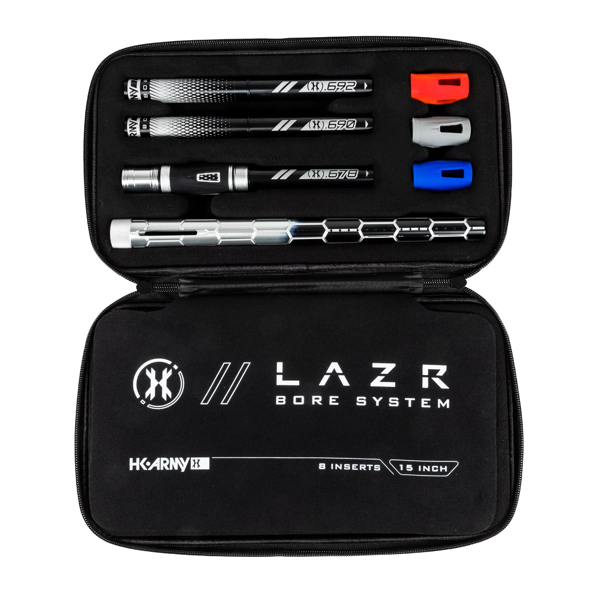 LAZR Elite Nexus Barrel Kit - 15 Silver/Black Black Inserts - Cocker Threads