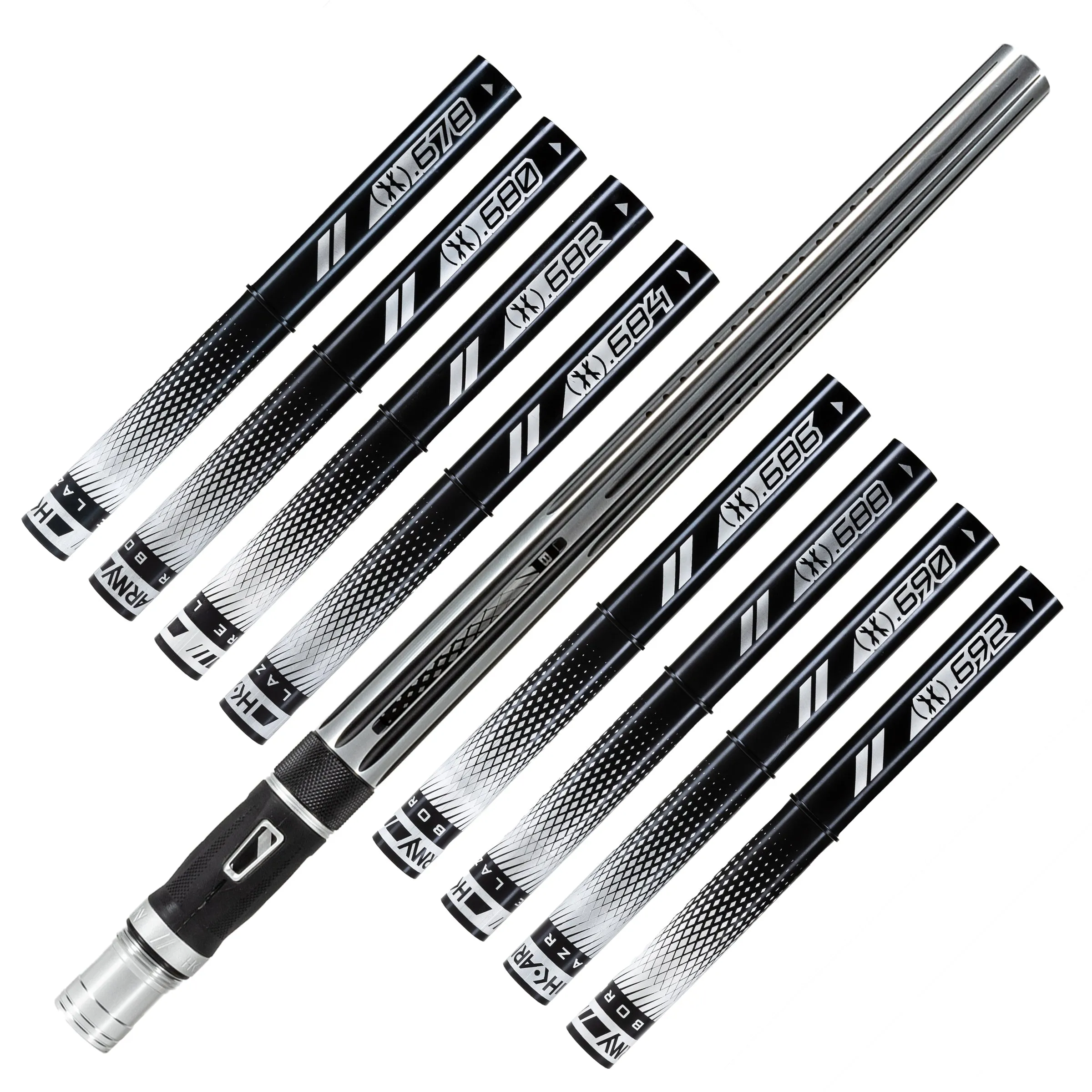 LAZR Elite Nova Barrel Kit - 15 Silver/Black - Black Inserts - Cocker Threads