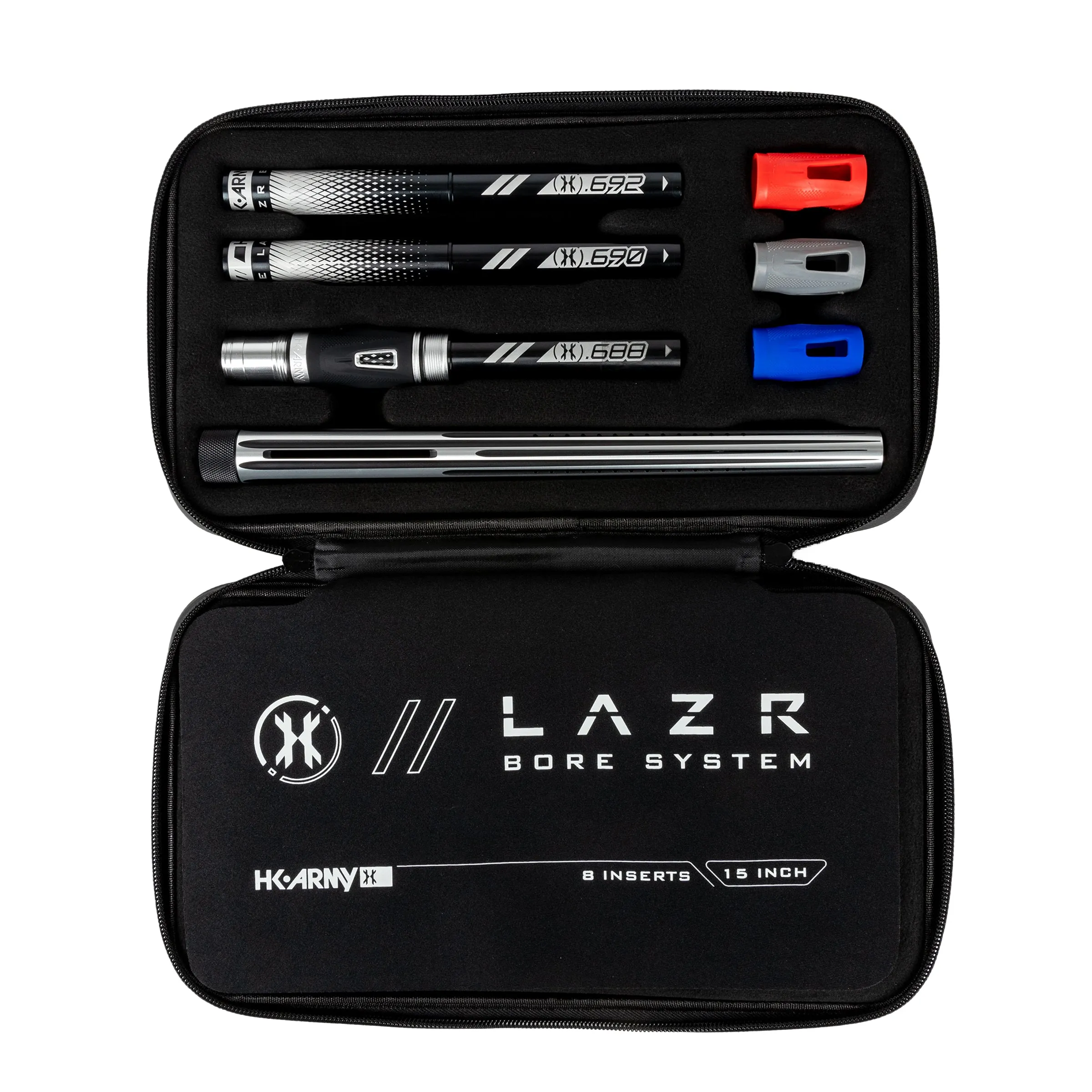 LAZR Elite Nova Barrel Kit - 15 Silver/Black - Black Inserts - Cocker Threads