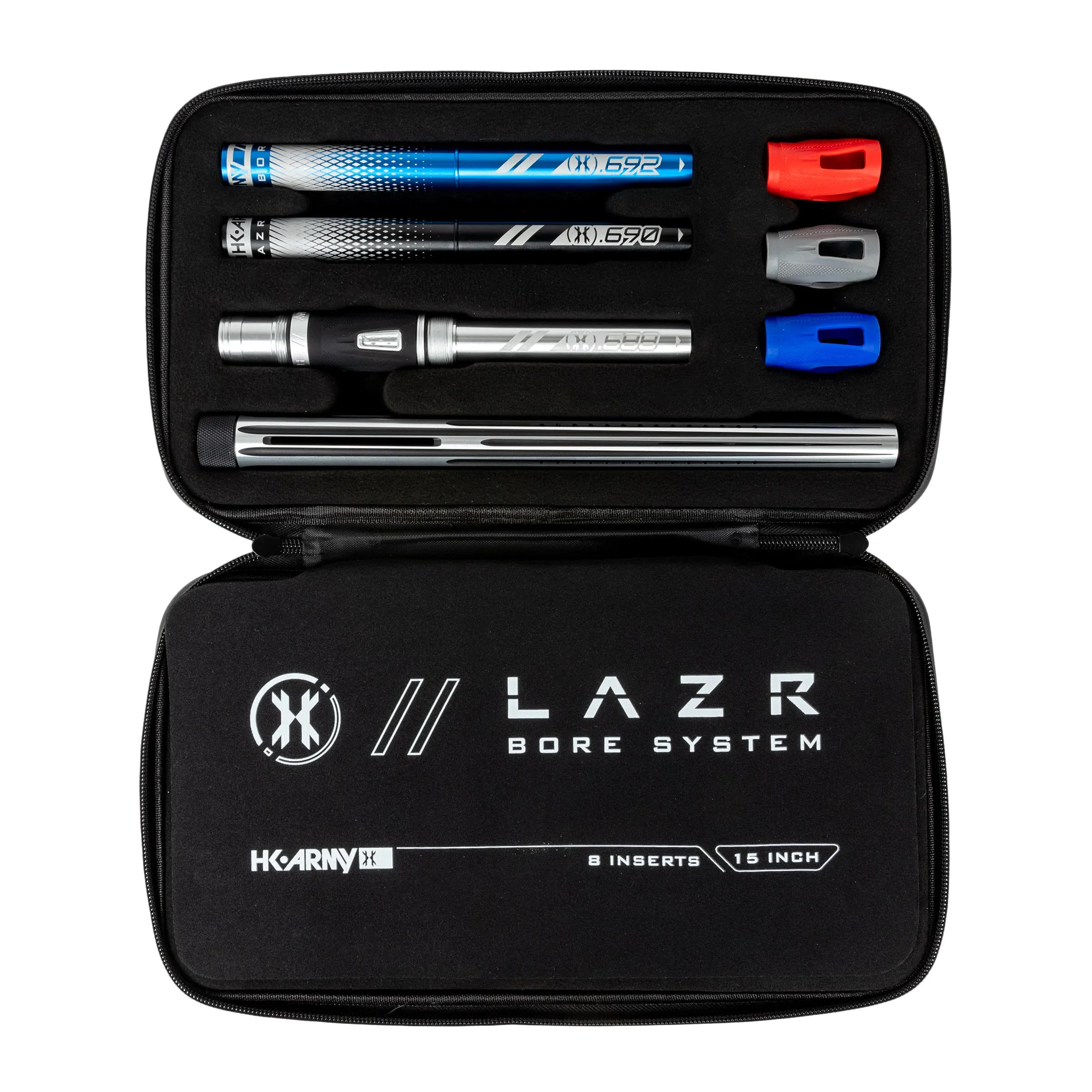 LAZR Elite Nova Barrel Kit - 15 Silver/Black - Colored Inserts - Cocker Threads