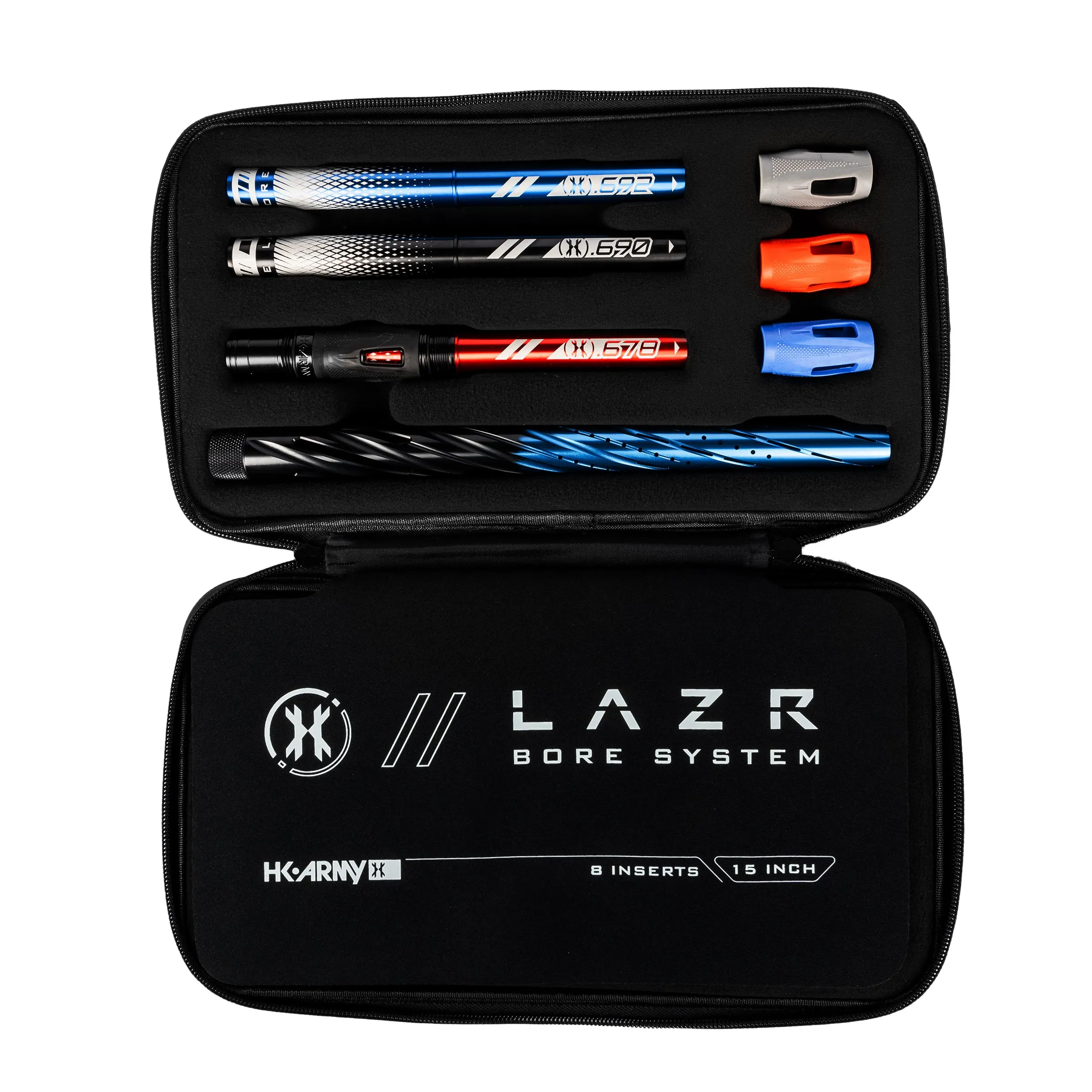 LAZR Elite Orbit Barrel Kit - 15 Black/Blue Fade - Colored Inserts - Cocker Threads