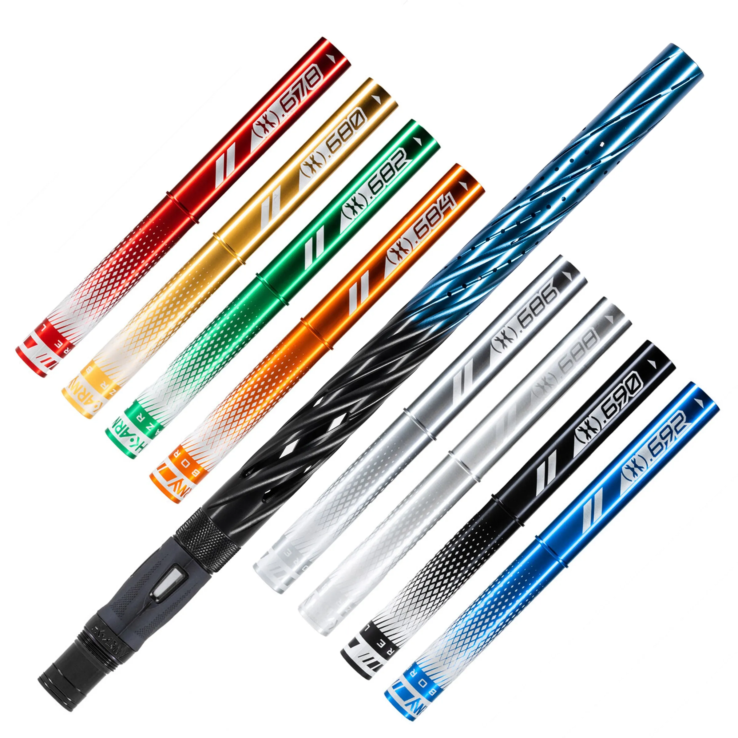 LAZR Elite Orbit Barrel Kit - 15 Black/Blue Fade - Colored Inserts - Cocker Threads