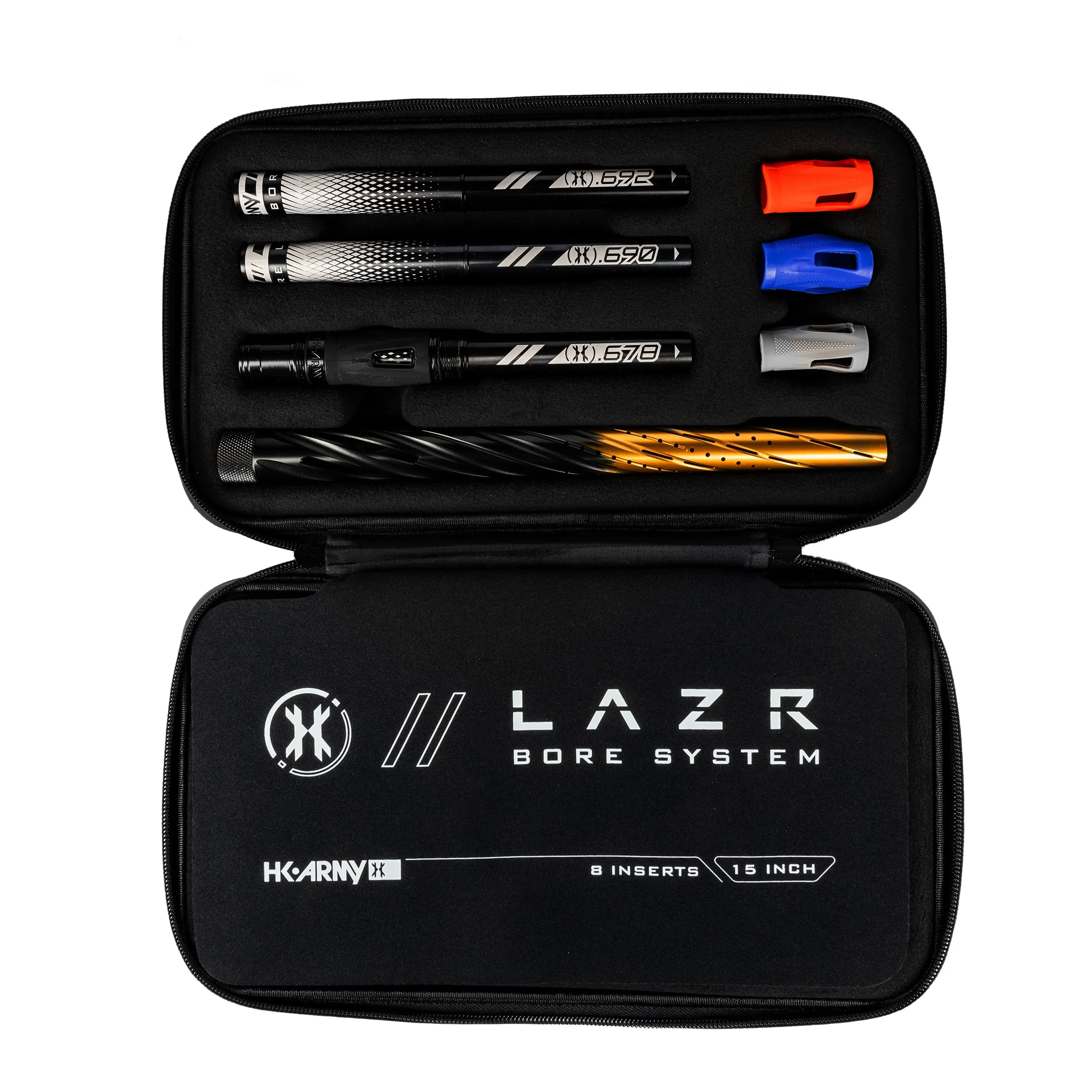 LAZR Elite Orbit Barrel Kit - 15 Black/Gold Fade - Black Inserts - Cocker Threads