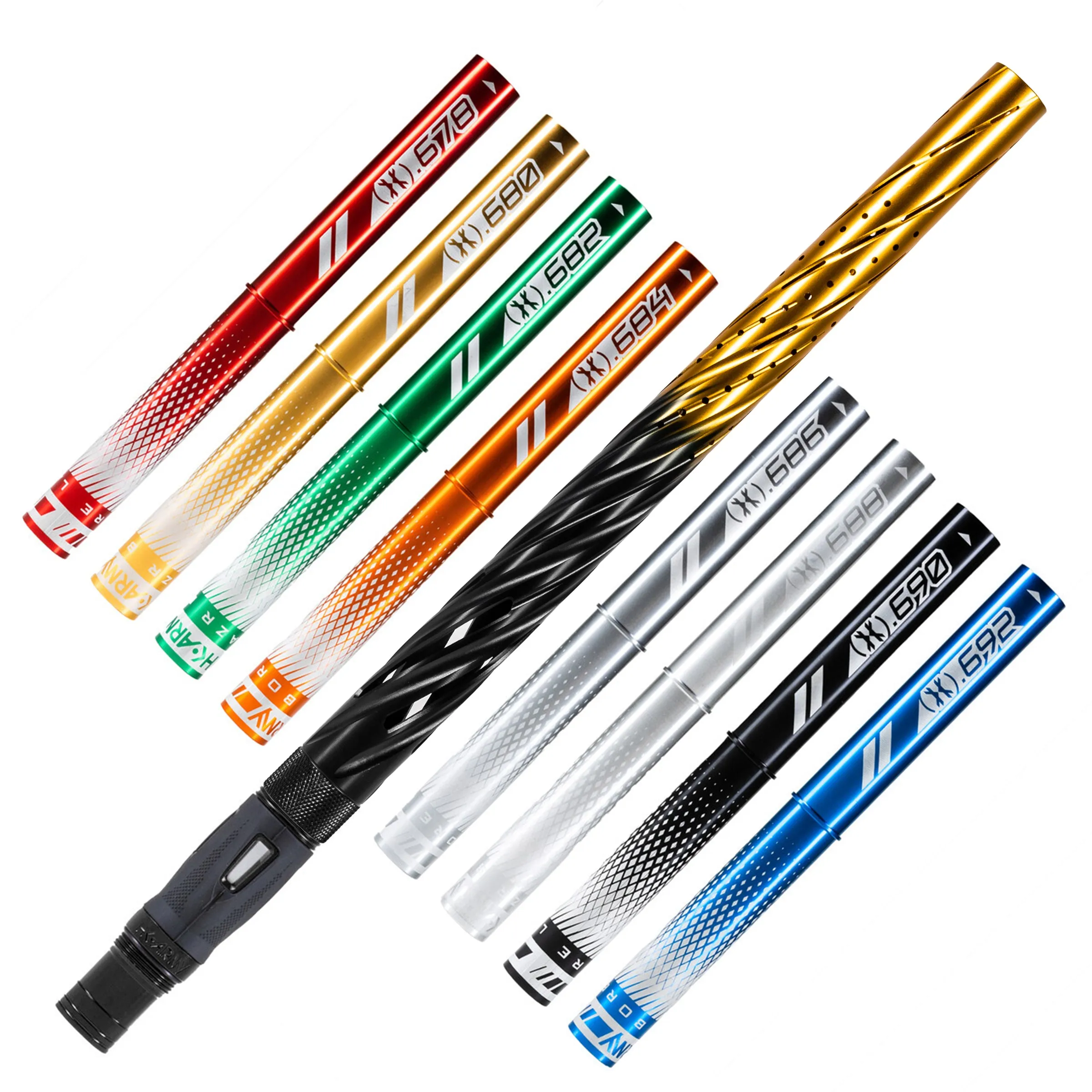 LAZR Elite Orbit Barrel Kit - 15 Black/Gold Fade - Colored Inserts - Cocker Threads