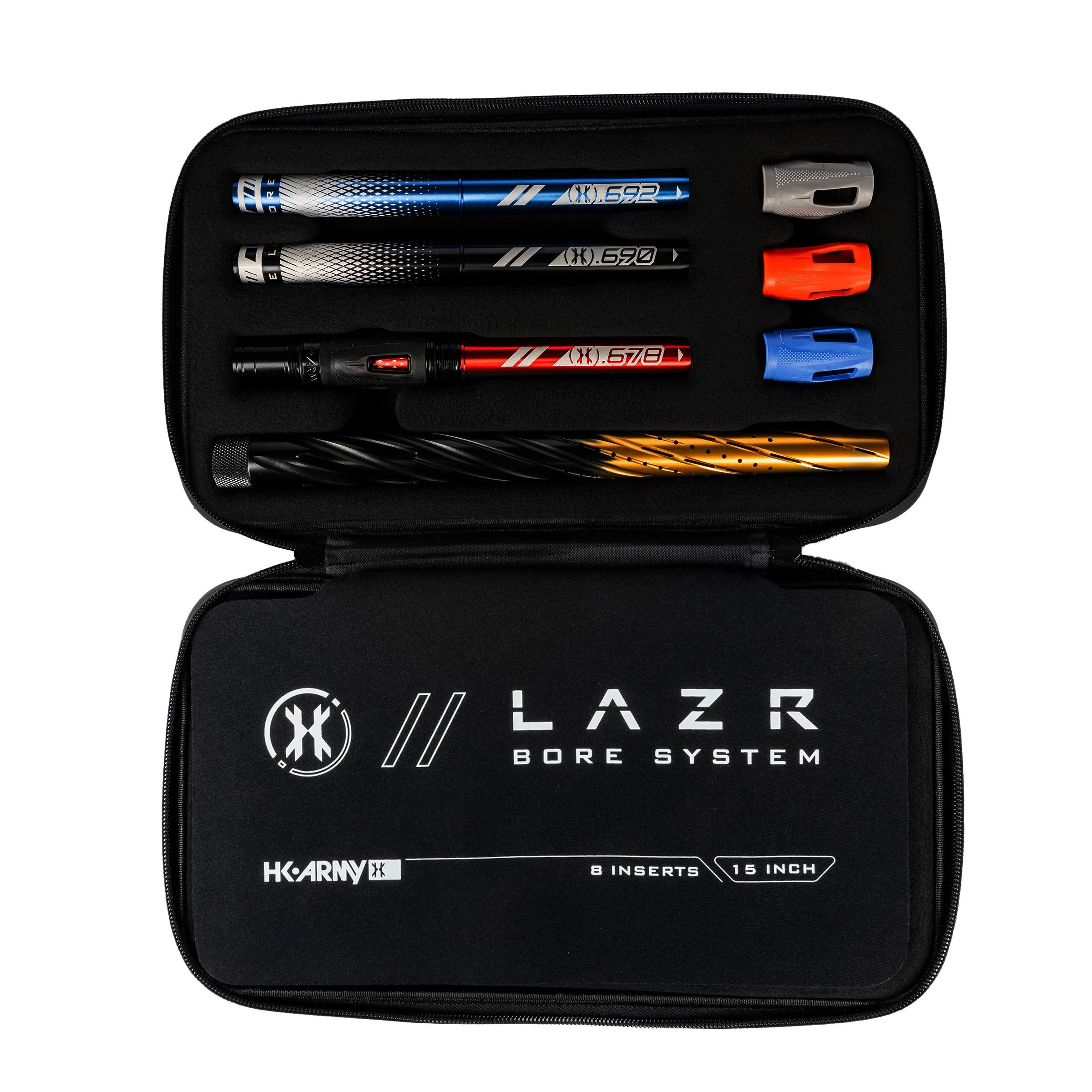 LAZR Elite Orbit Barrel Kit - 15 Black/Gold Fade - Colored Inserts - Cocker Threads
