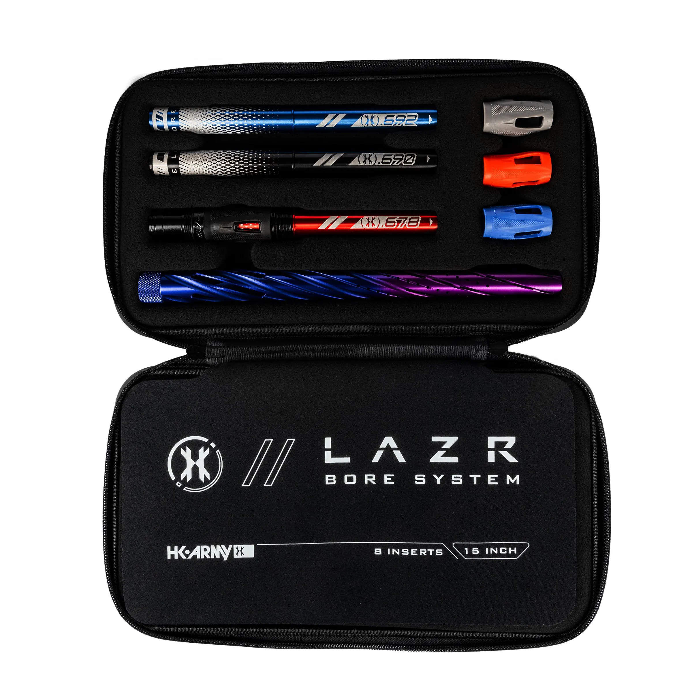 LAZR Elite Orbit Barrel Kit - 15 Black/Purple Fade - Colored Inserts - Cocker Threads