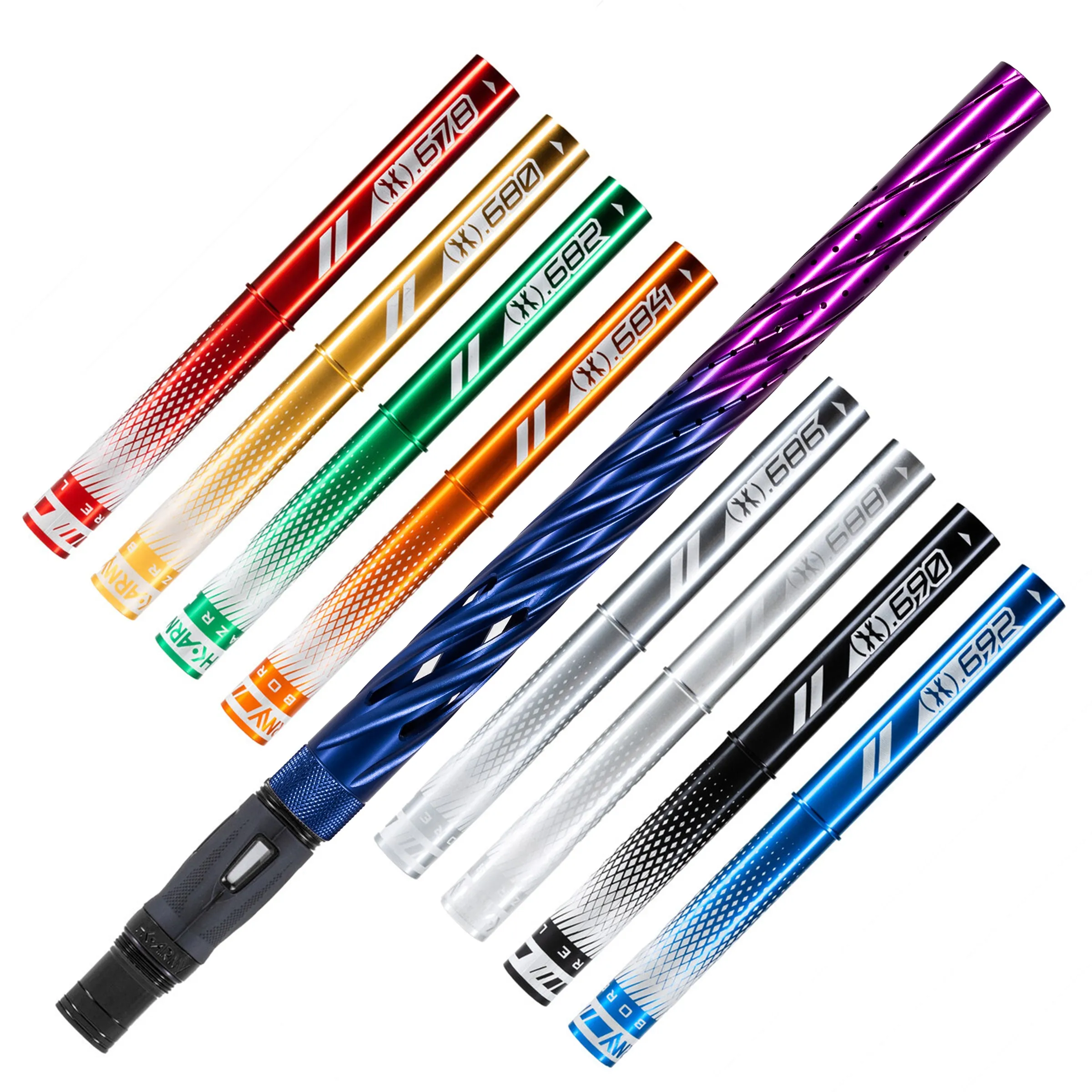 LAZR Elite Orbit Barrel Kit - 15 Black/Purple Fade - Colored Inserts - Cocker Threads