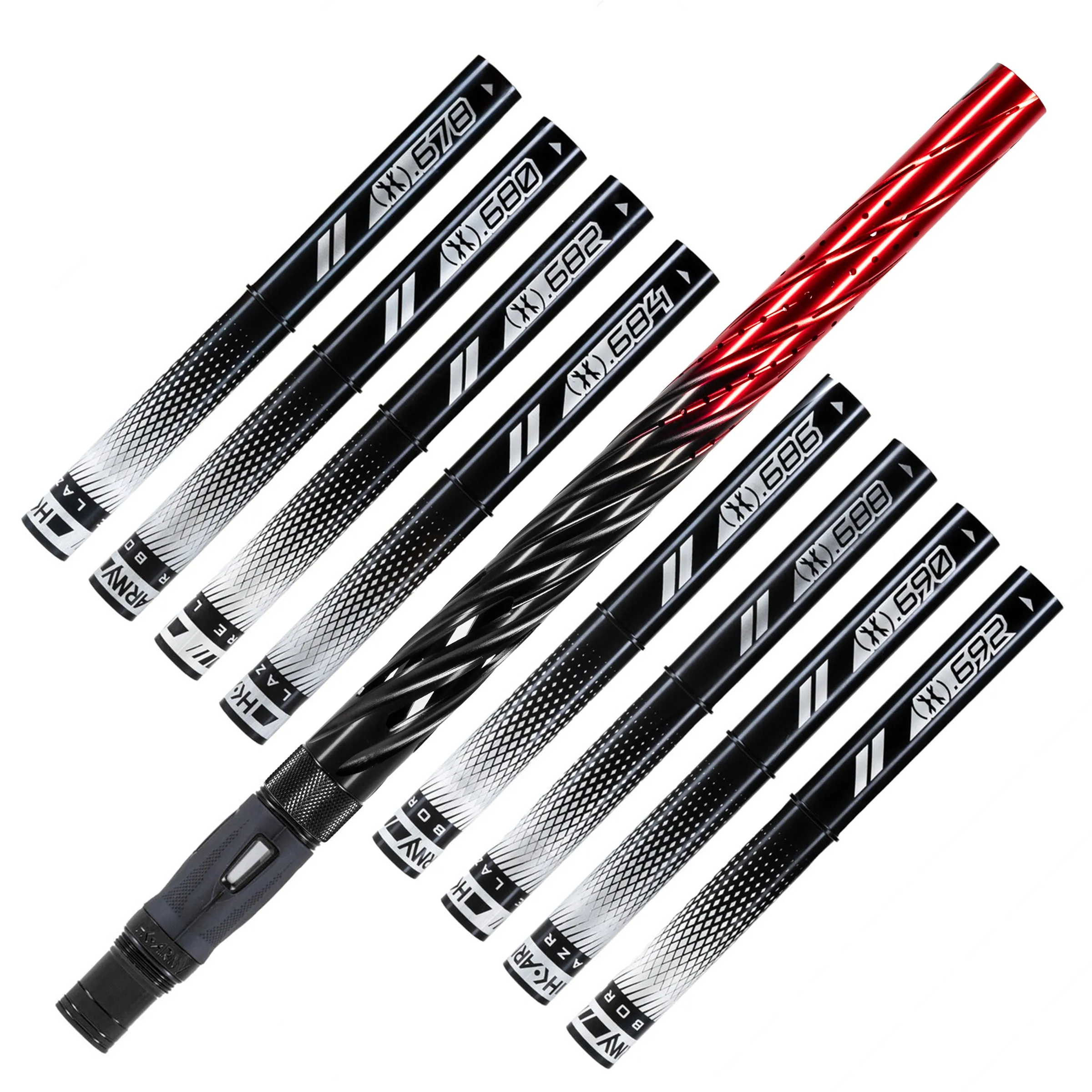 LAZR Elite Orbit Barrel Kit - 15 Black/Red Fade - Black Inserts - Cocker Threads