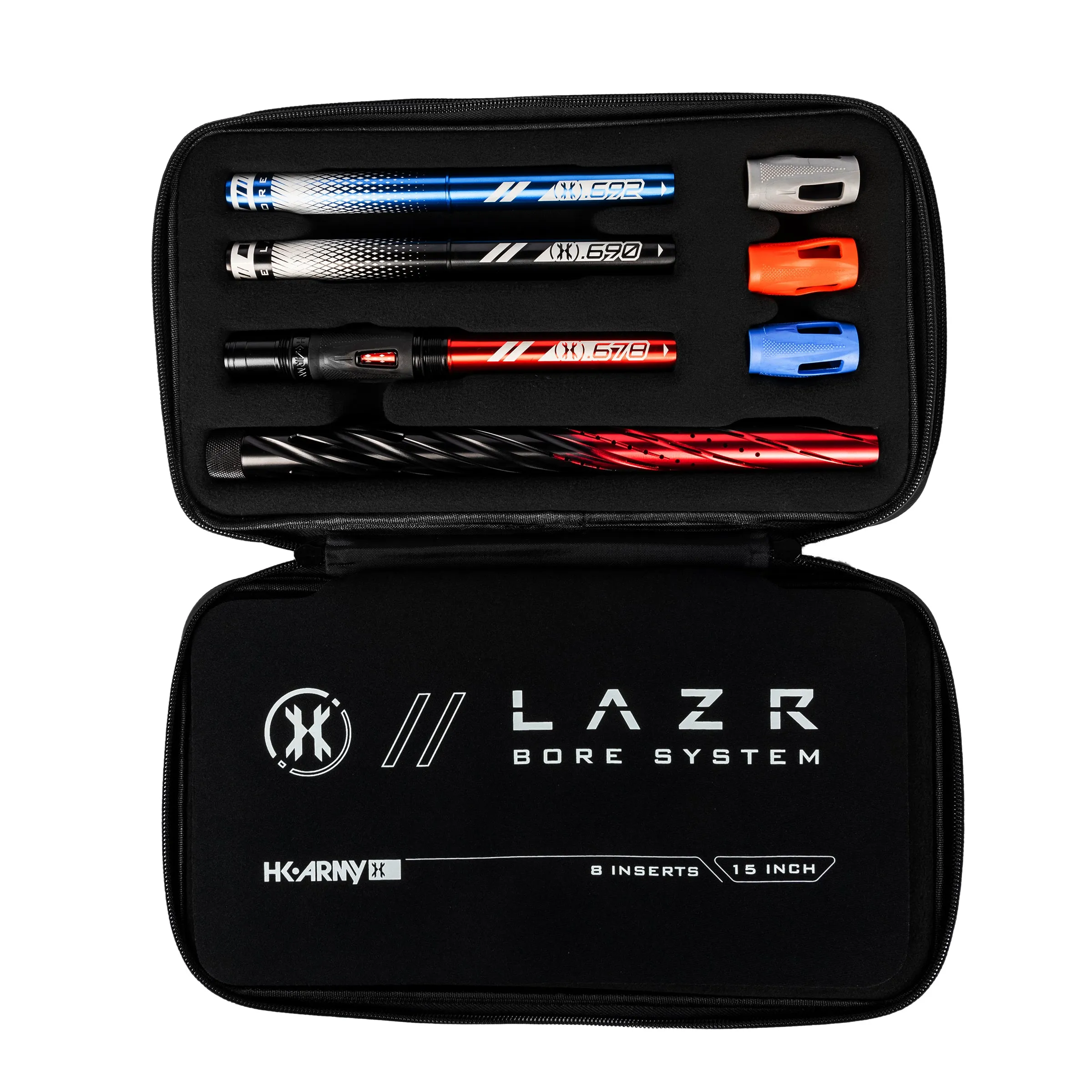 LAZR Elite Orbit Barrel Kit - 15 Black/Red Fade - Colored Inserts - Cocker Threads