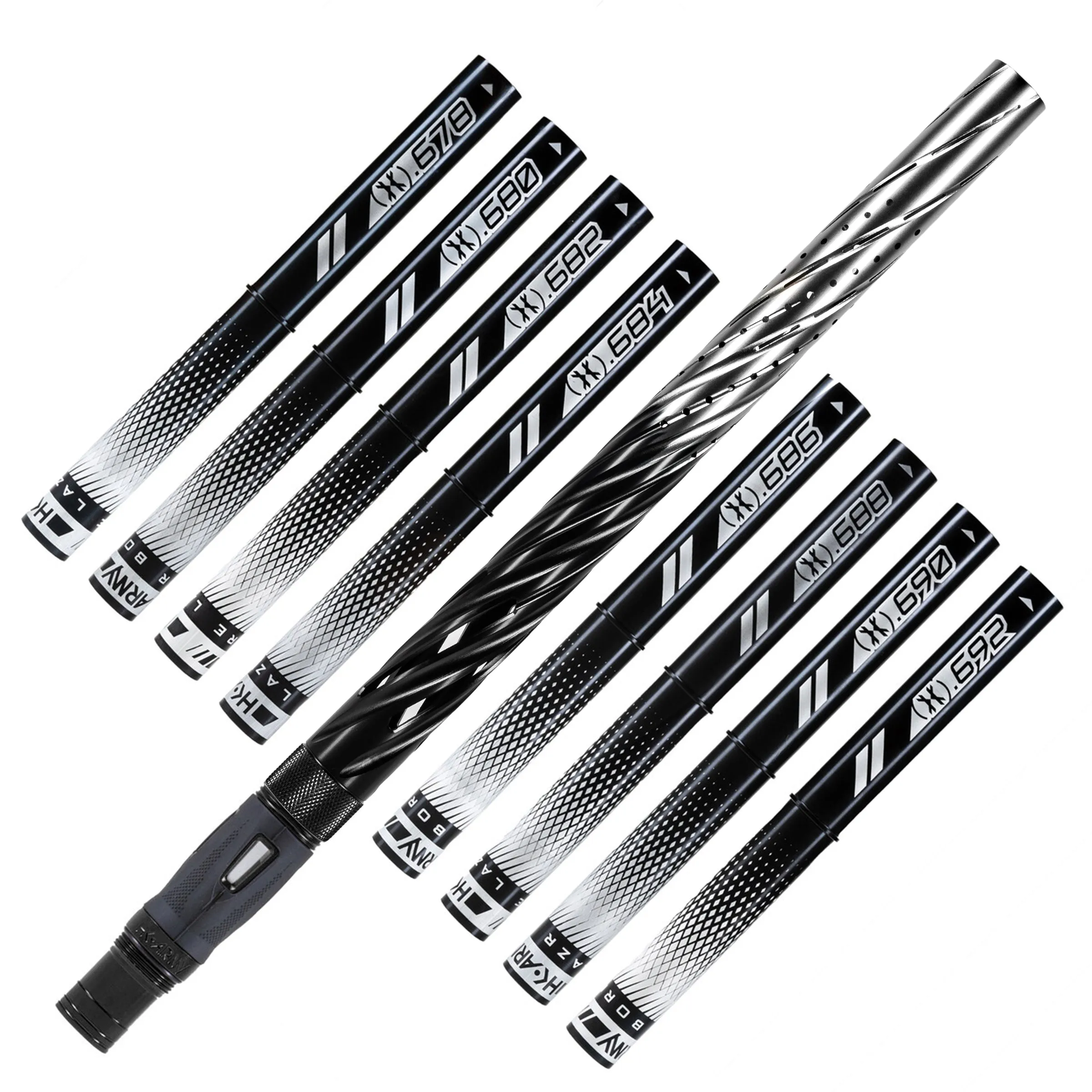 LAZR Elite Orbit Barrel Kit - 15 Black/Silver Fade - Black Inserts - Cocker Threads