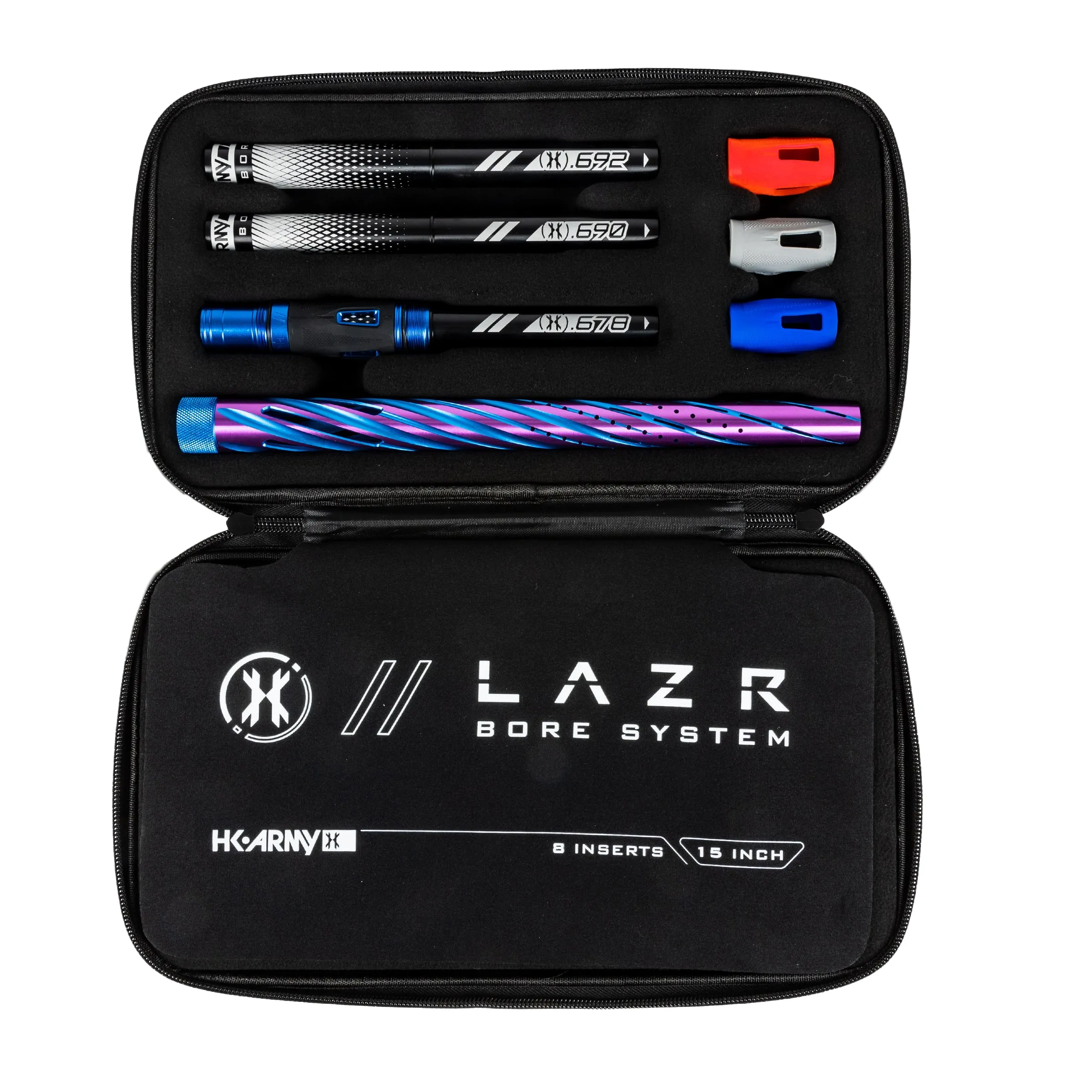 LAZR Elite Orbit Barrel Kit - 15 Blue/Purple Black Inserts - Cocker Threads