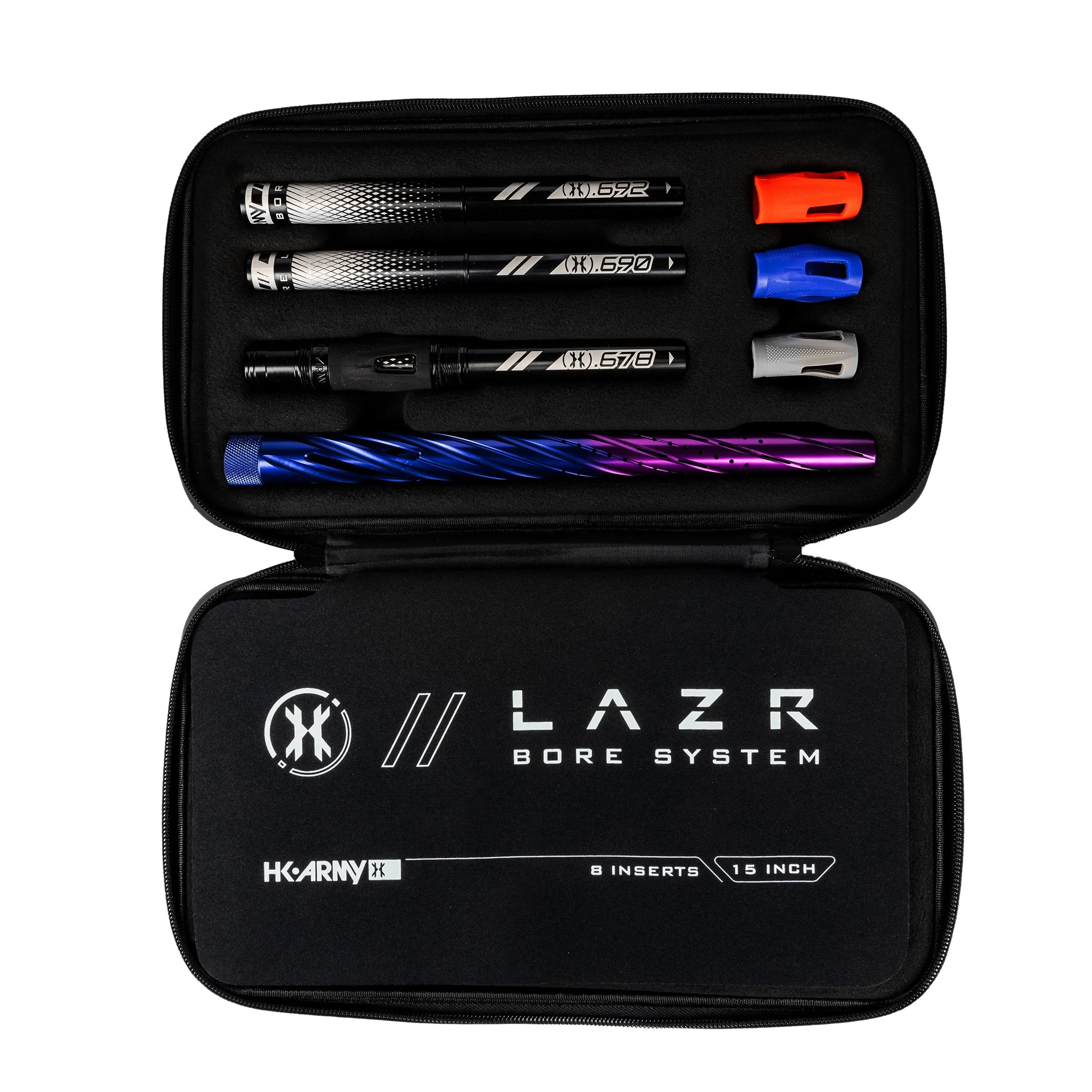 LAZR Elite Orbit Barrel Kit - 15 Blue/Purple Fade - Black Inserts - Cocker Threads