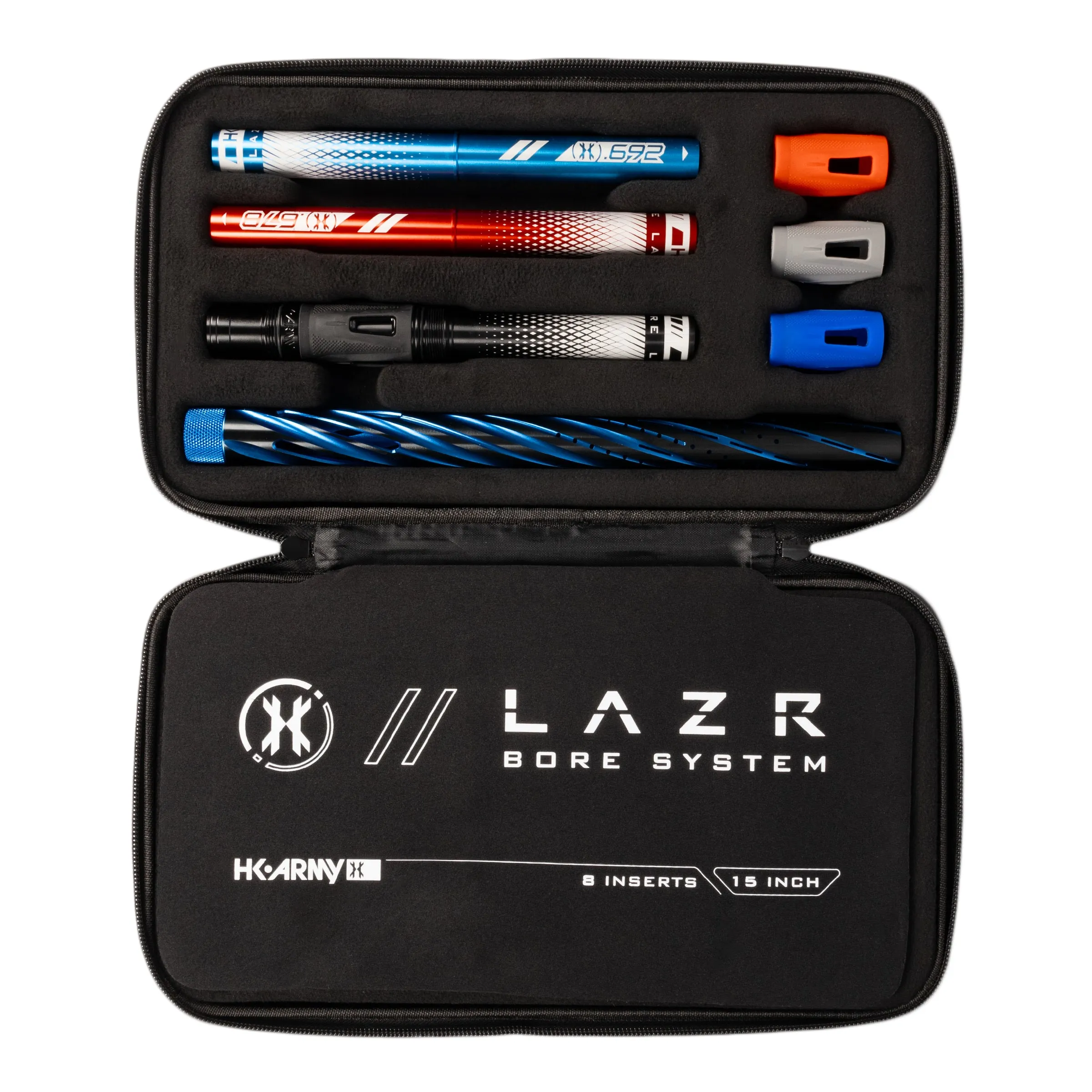 LAZR Elite Orbit Barrel Kit - 15 Dust Blue/Black - Colored Inserts - Cocker Threads